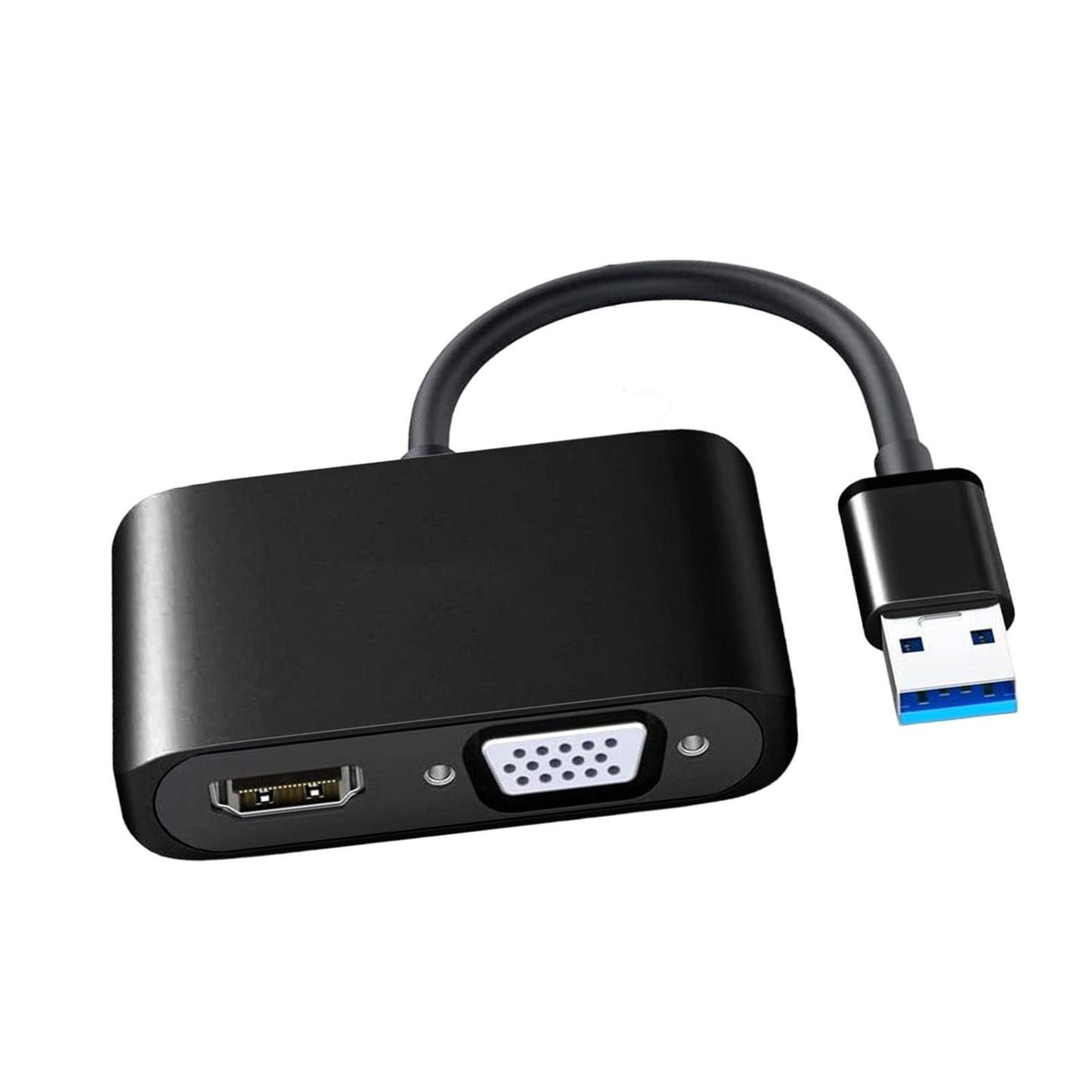 USB 3.0 to HDMI VGA Adapter HD 1080P Dual Output for Desktop Monitor PC Black