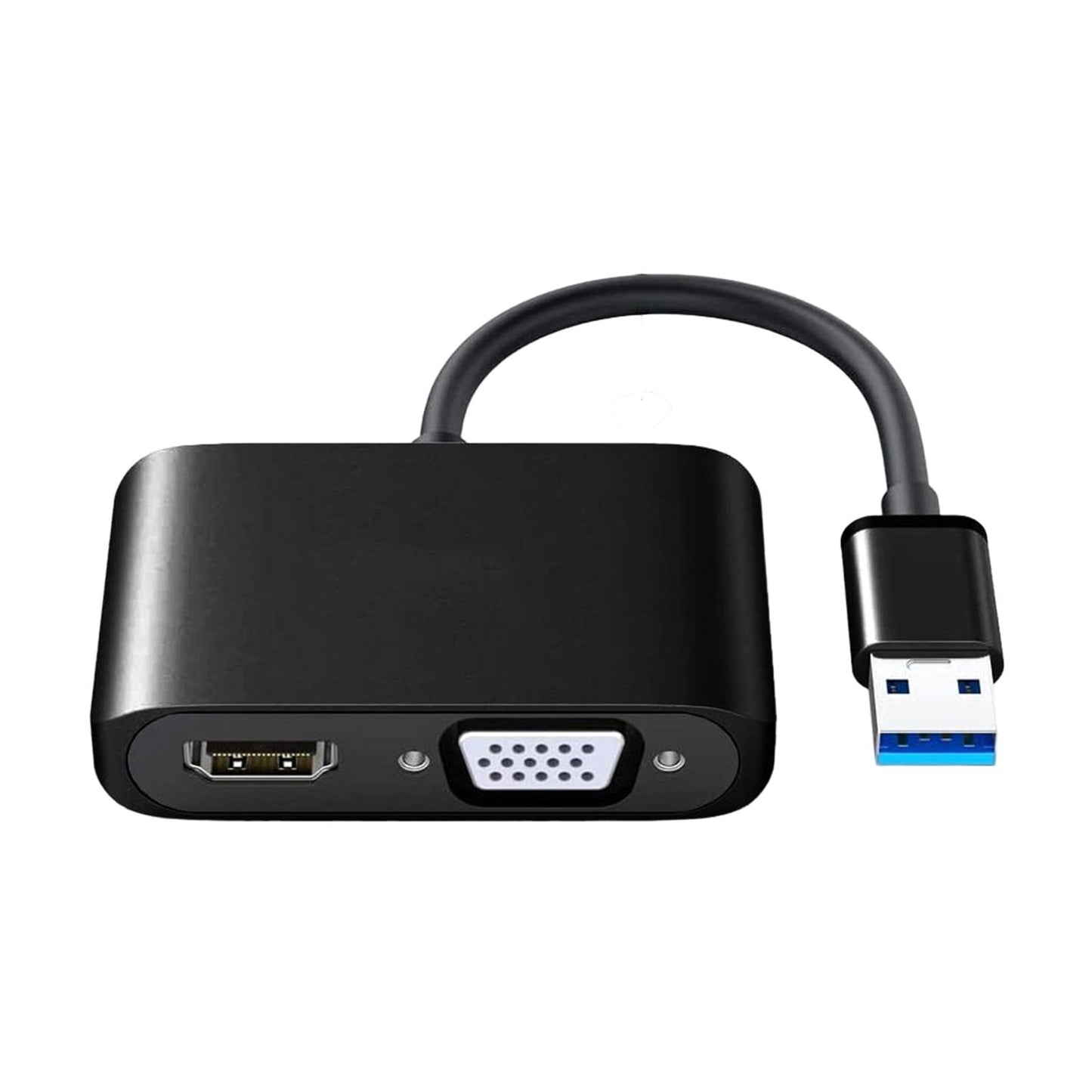 USB 3.0 to HDMI VGA Adapter HD 1080P Dual Output for Desktop Monitor PC Black