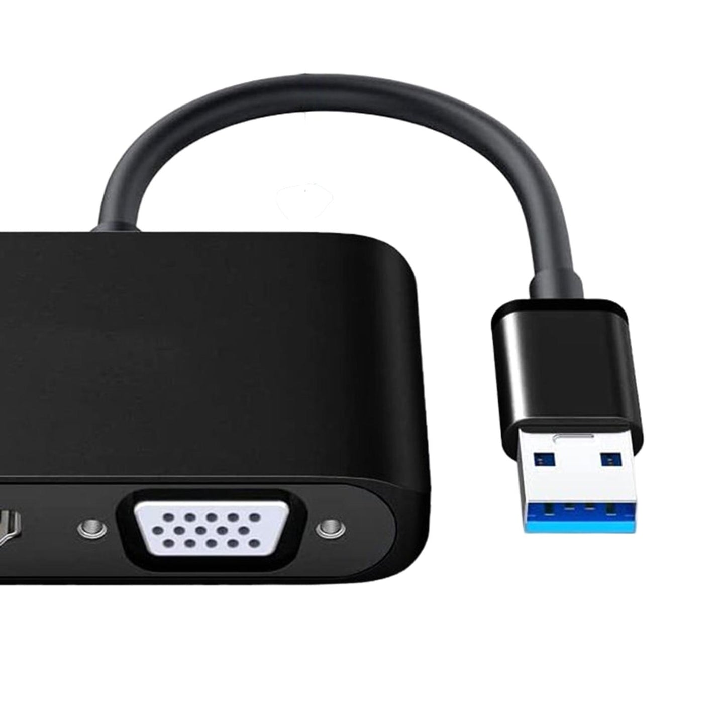 USB 3.0 to HDMI VGA Adapter HD 1080P Dual Output for Desktop Monitor PC Black