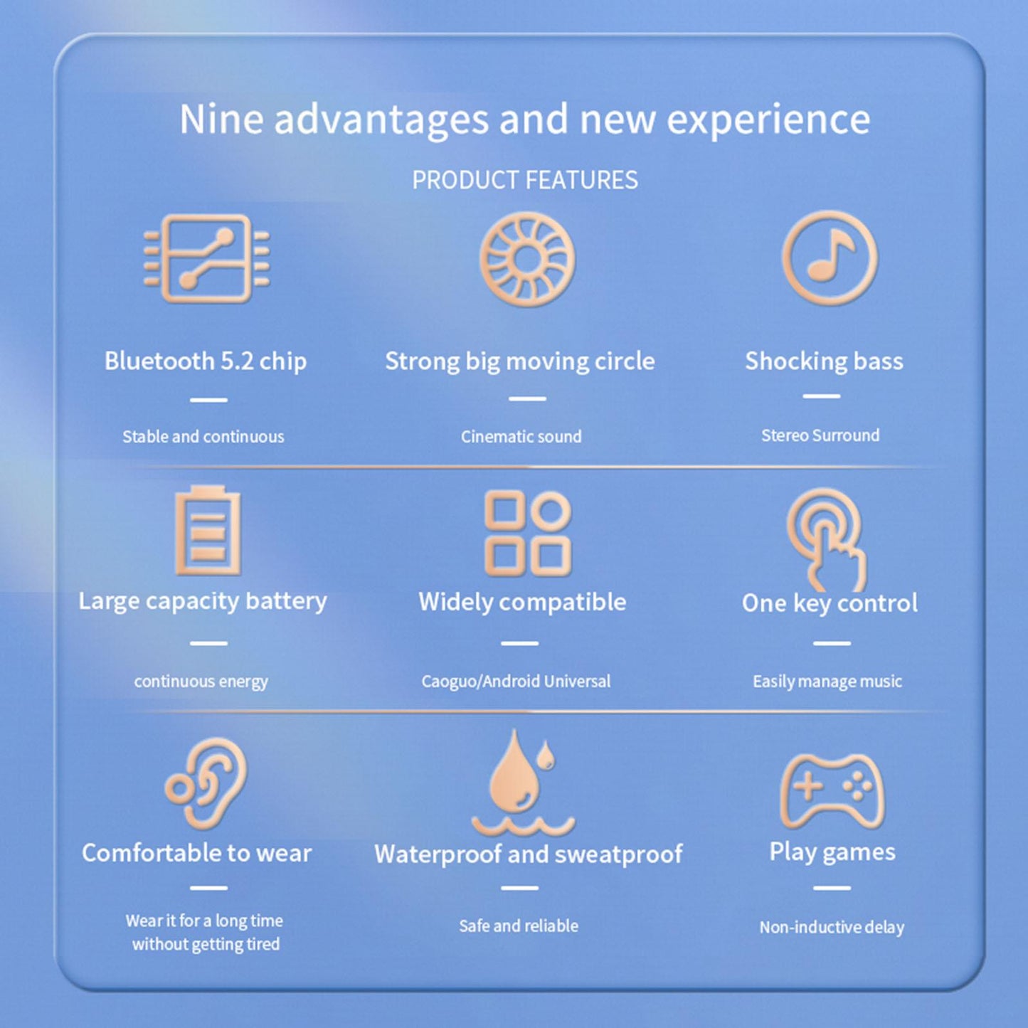 V 5.2 Bluetooth Headphones Built in Microphone Stereo Lightweight for Office Black