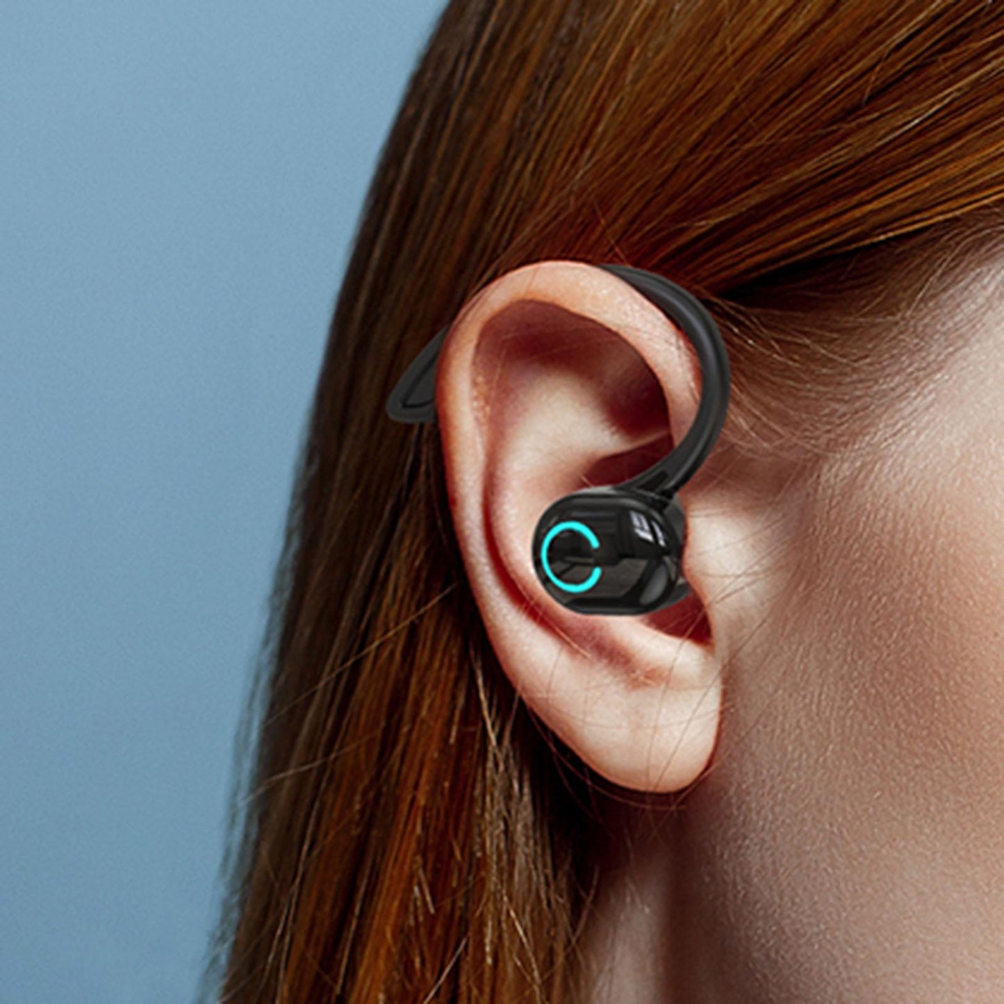 V 5.2 Bluetooth Headphones Built in Microphone Stereo Lightweight for Office Black