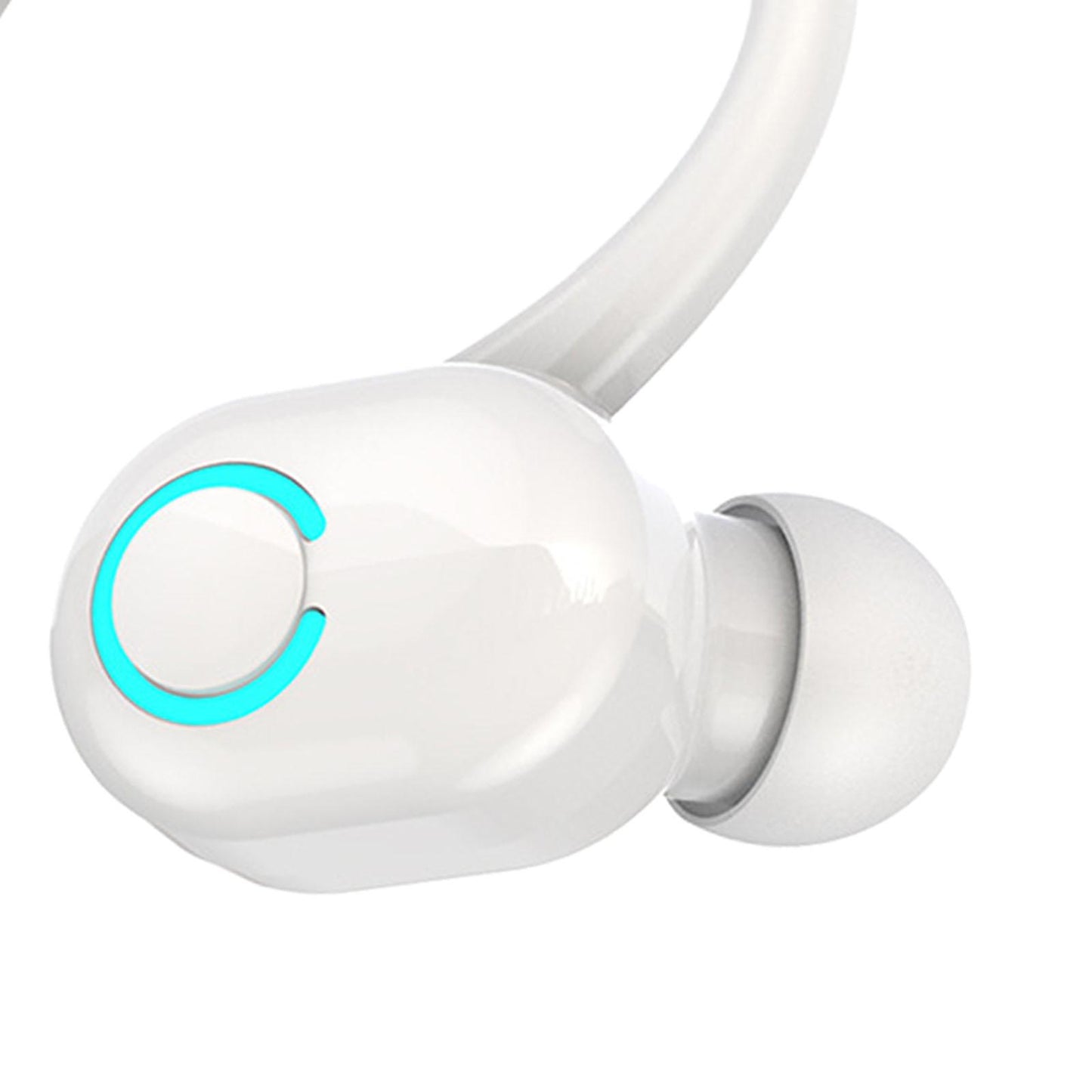 V 5.2 Bluetooth Headphones Built in Microphone Stereo Lightweight for Office White