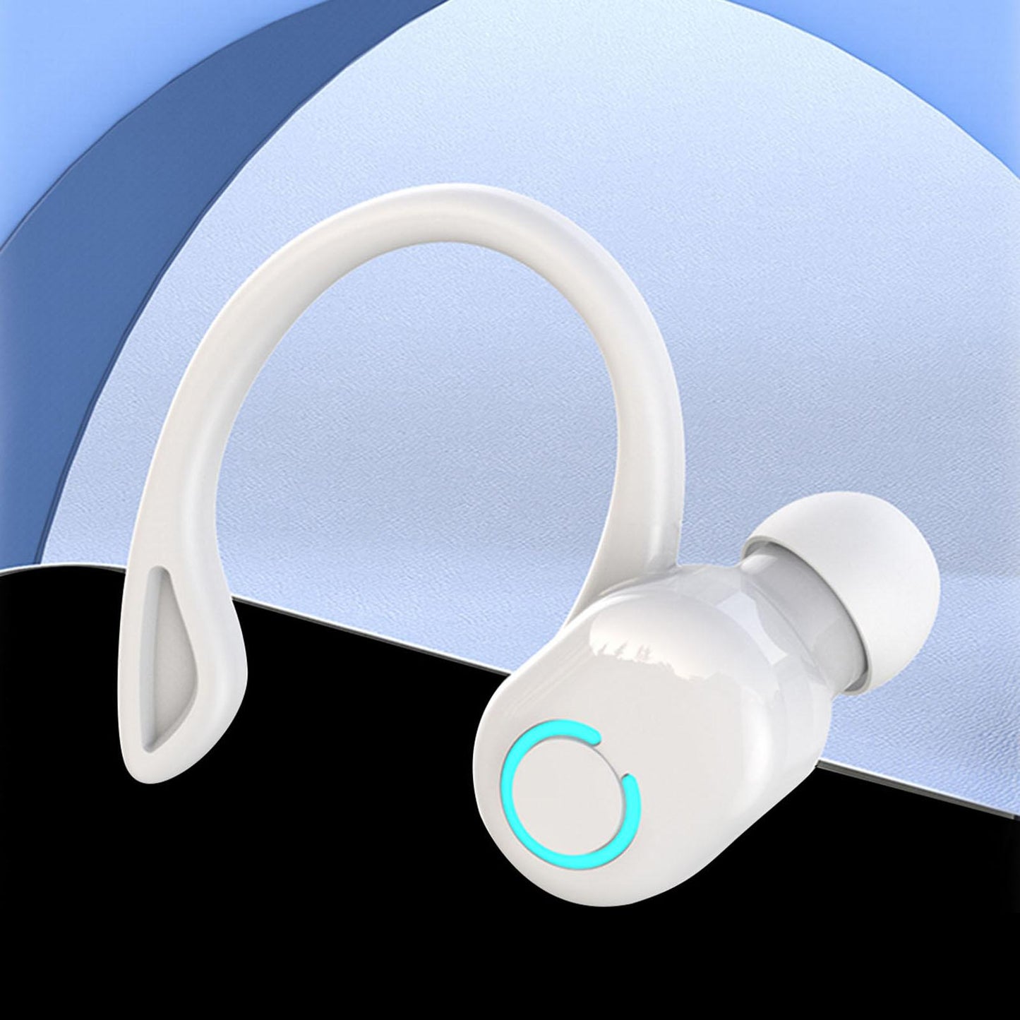 V 5.2 Bluetooth Headphones Built in Microphone Stereo Lightweight for Office White