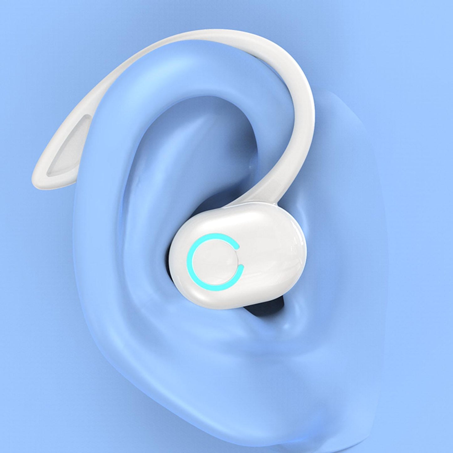 V 5.2 Bluetooth Headphones Built in Microphone Stereo Lightweight for Office White