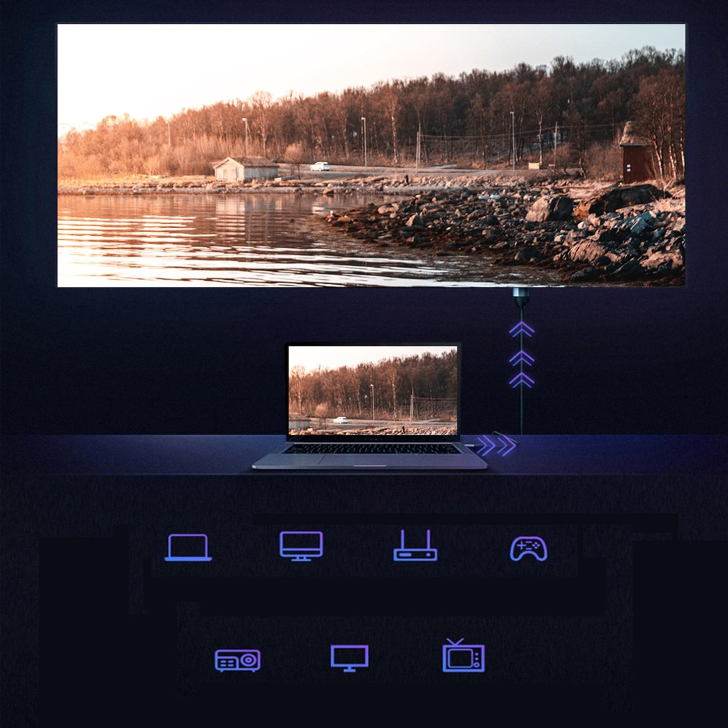 HDMI to VGA Cable Plug and Play for Desktops TV Boxes for Set Top Boxes 500mm