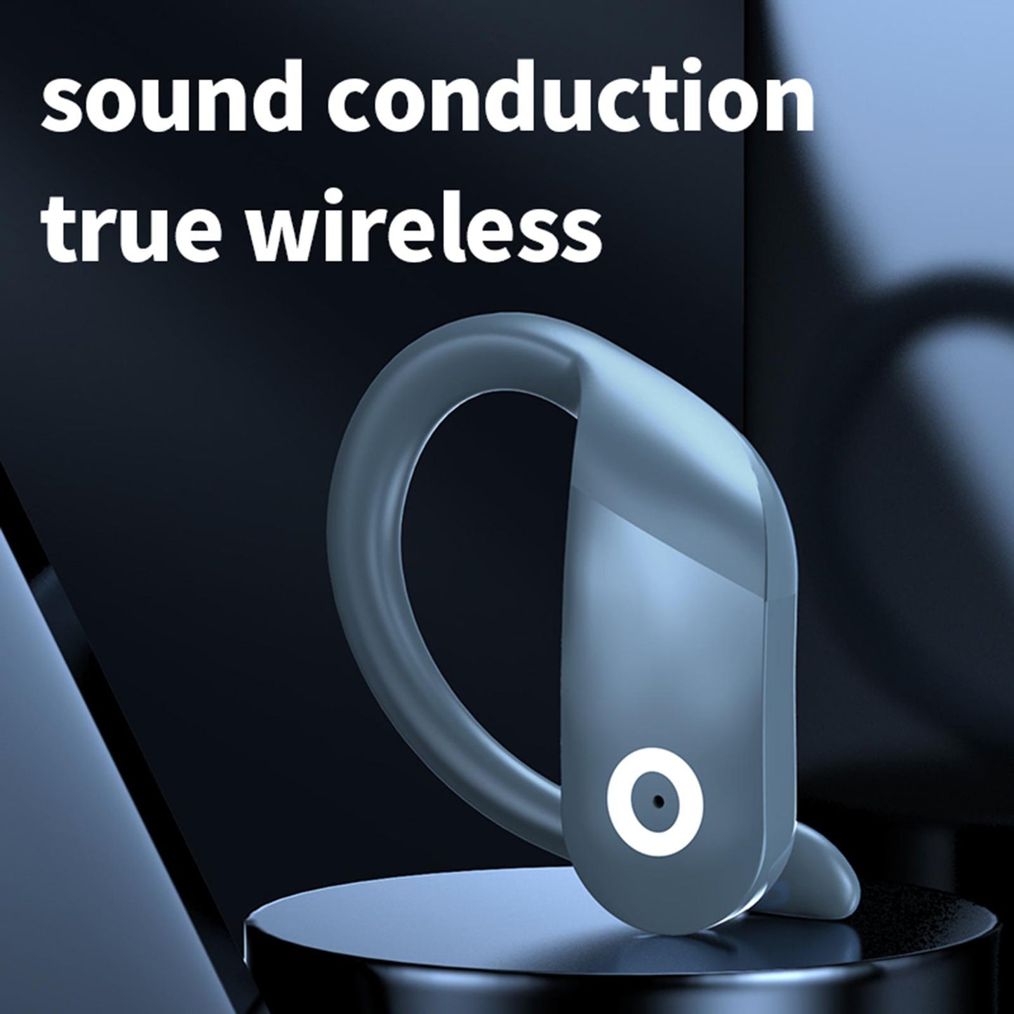 Headset Earpiece Business Earphone Ear Hook Waterproof Headphone for Yoga Blue Boxed