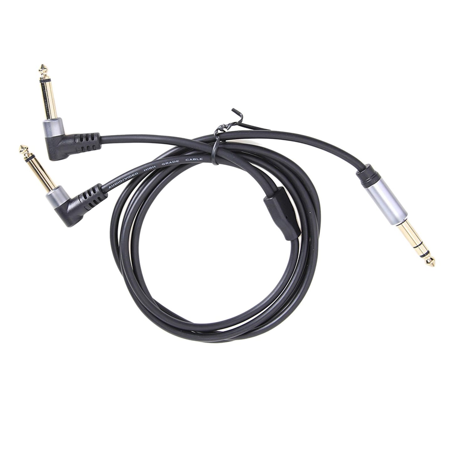 1/4 Insert Cable 6.35mm TRS to Dual 6.35mm TS for Sound Cards Amplifiers