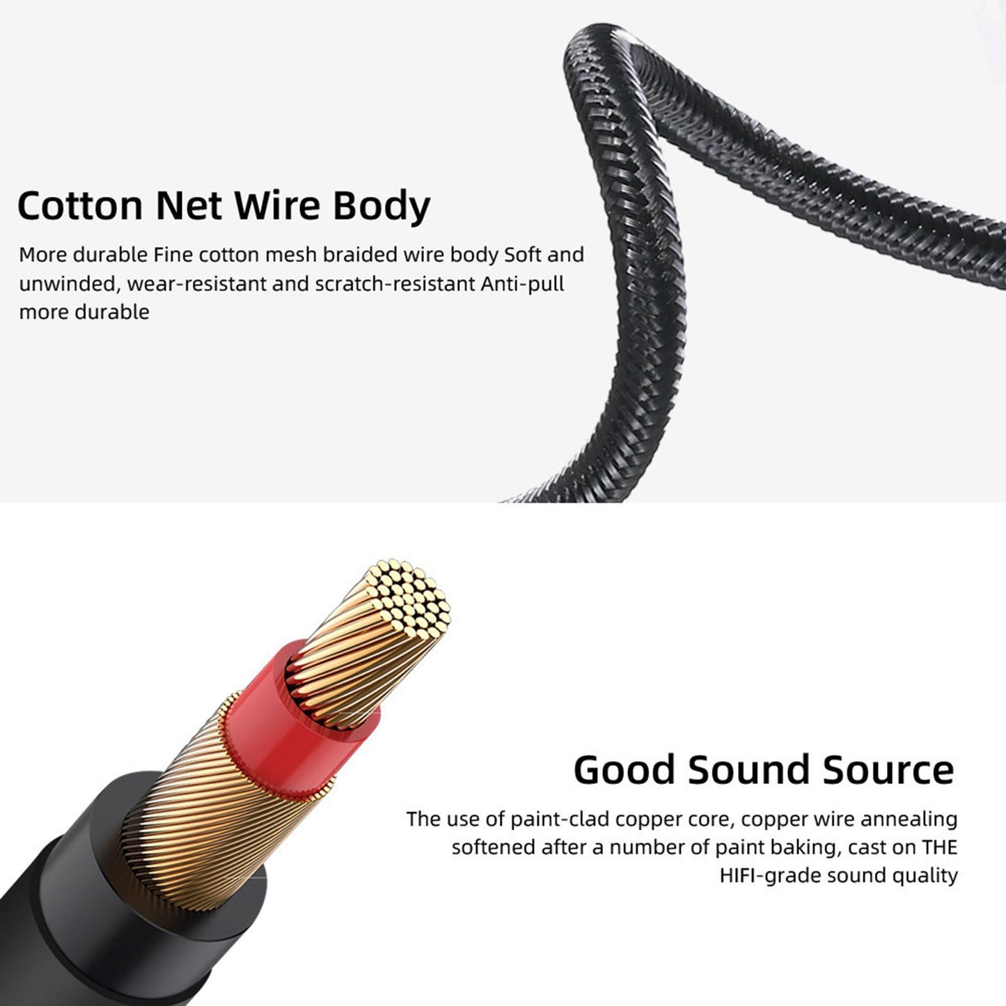 6.35mm Stereo Audio Instrument Cable for Microphone Electric Guitar Mixer