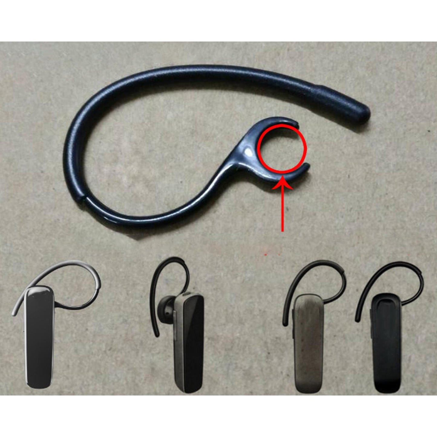 Ear Hook Loop Inner Diameter 7.6mm Replacement for Headsets Black