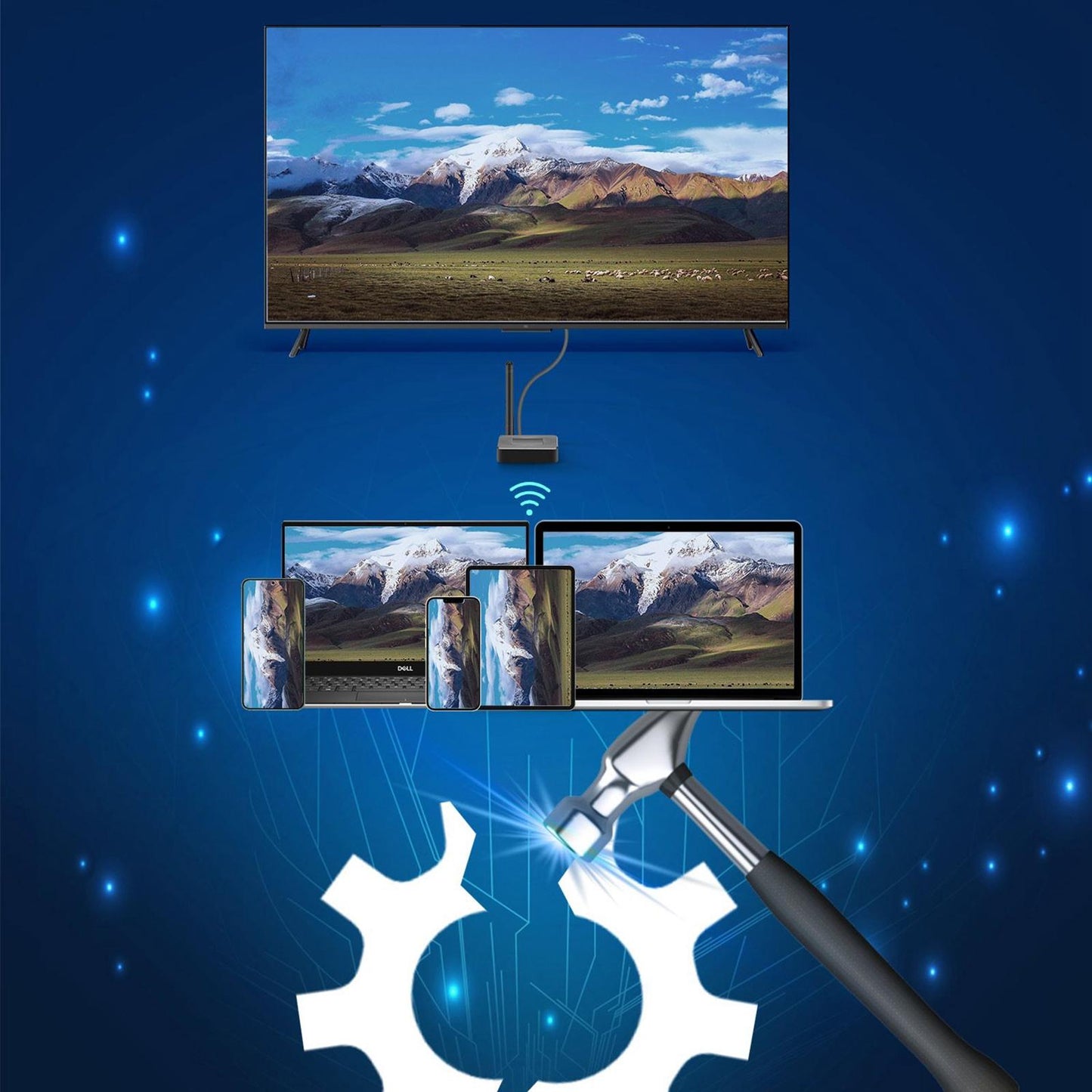 Wireless HDMI Transmitter Receiver for Streaming Video Audio from PC to HDTV