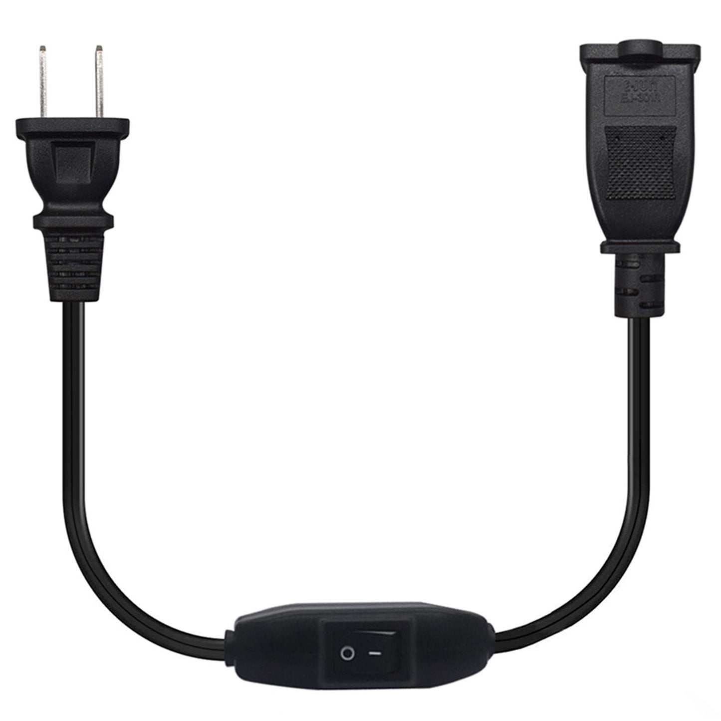 2 Prong Polarized Extension Cord with Switch for Lamps Power Adapters