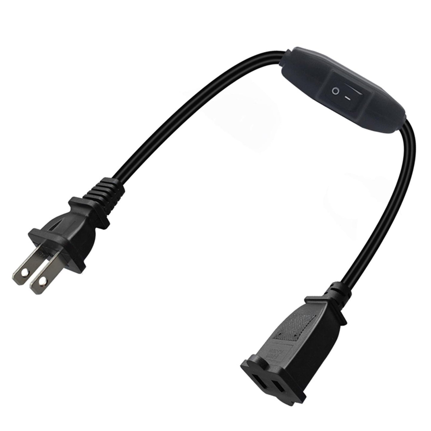 2 Prong Polarized Extension Cord with Switch for Lamps Power Adapters