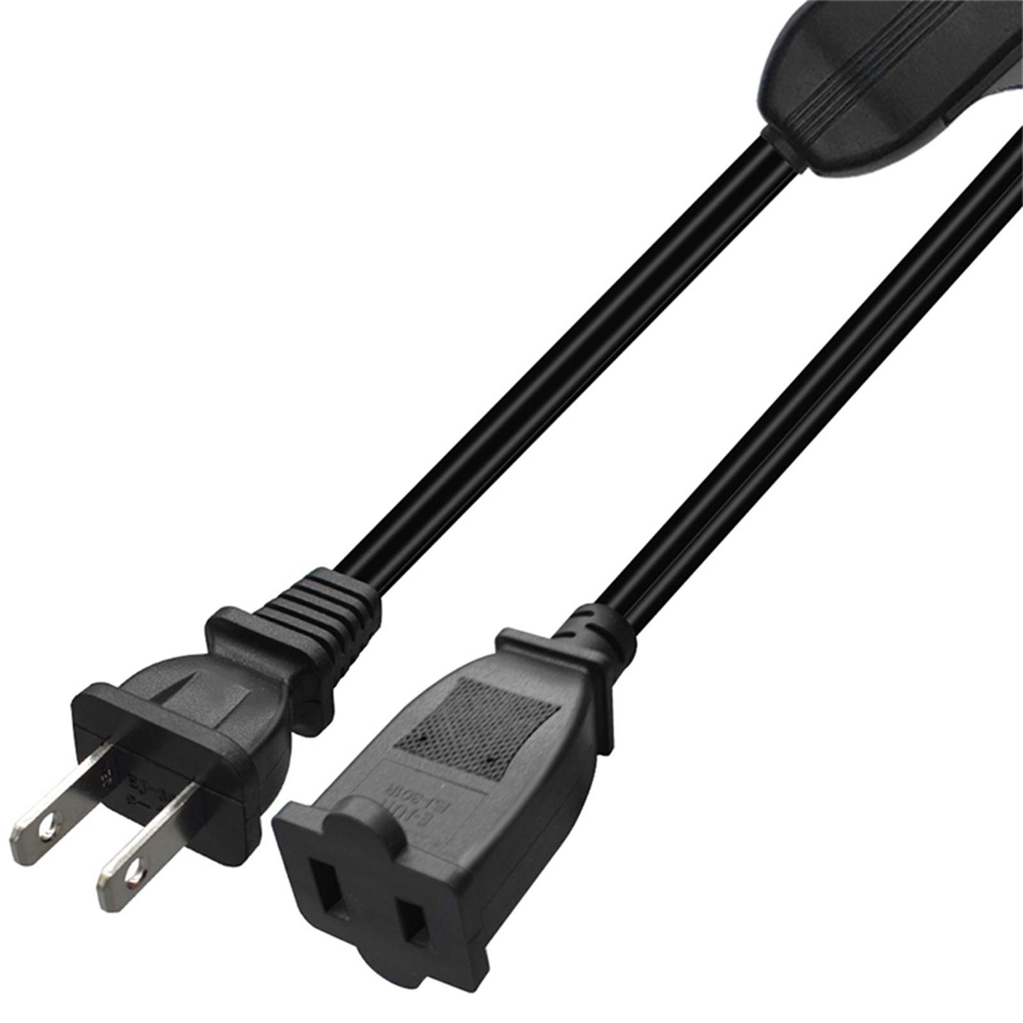 2 Prong Polarized Extension Cord with Switch for Lamps Power Adapters