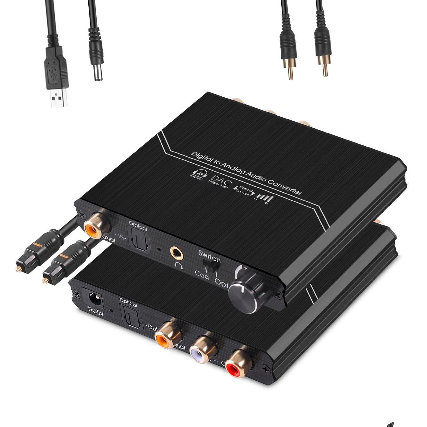 192KHz Digital to Analog Audio Converter Aluminum Alloy for Monitors