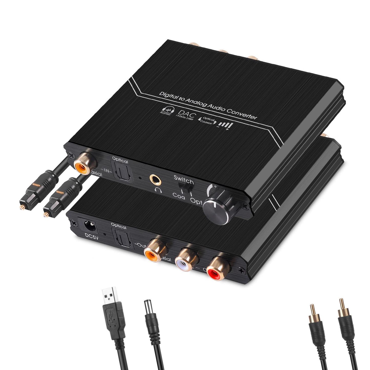 192KHz Digital to Analog Audio Converter Aluminum Alloy for Monitors