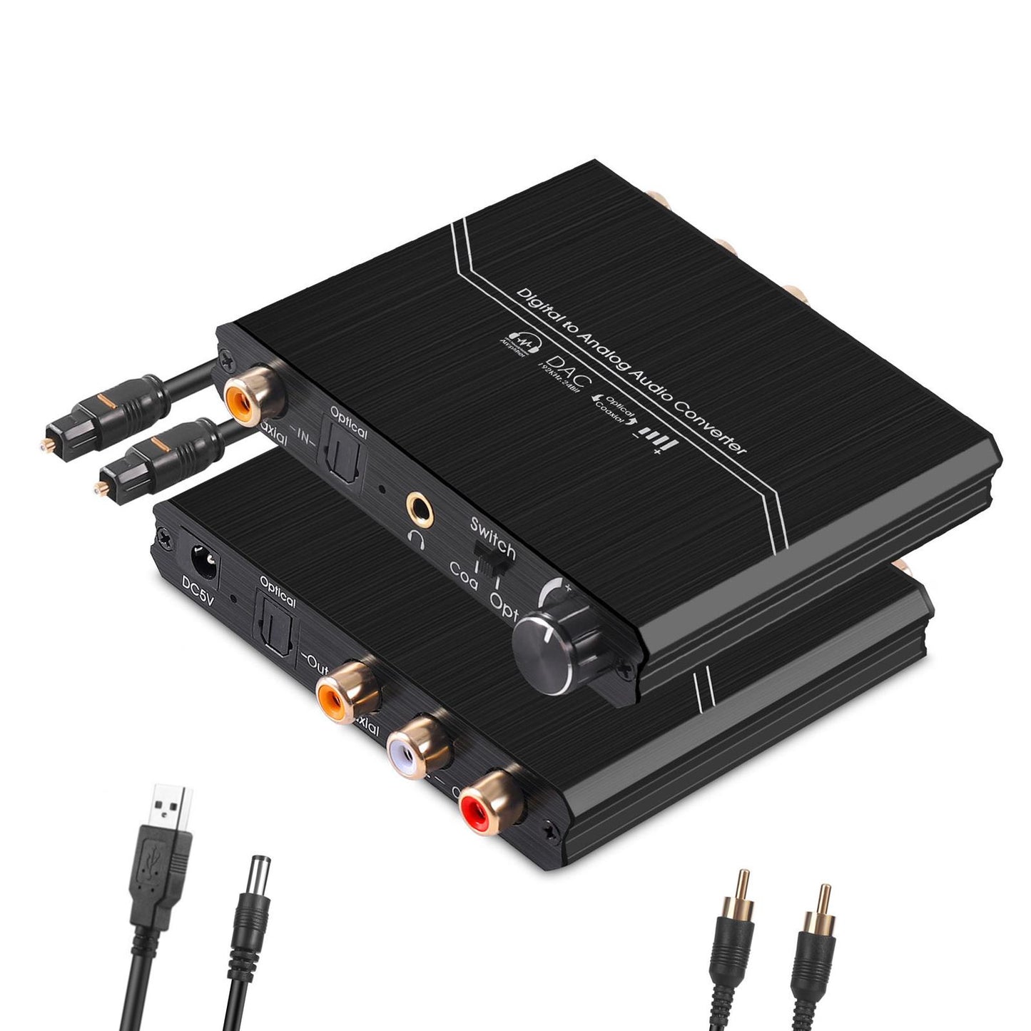 192KHz Digital to Analog Audio Converter Aluminum Alloy for Monitors