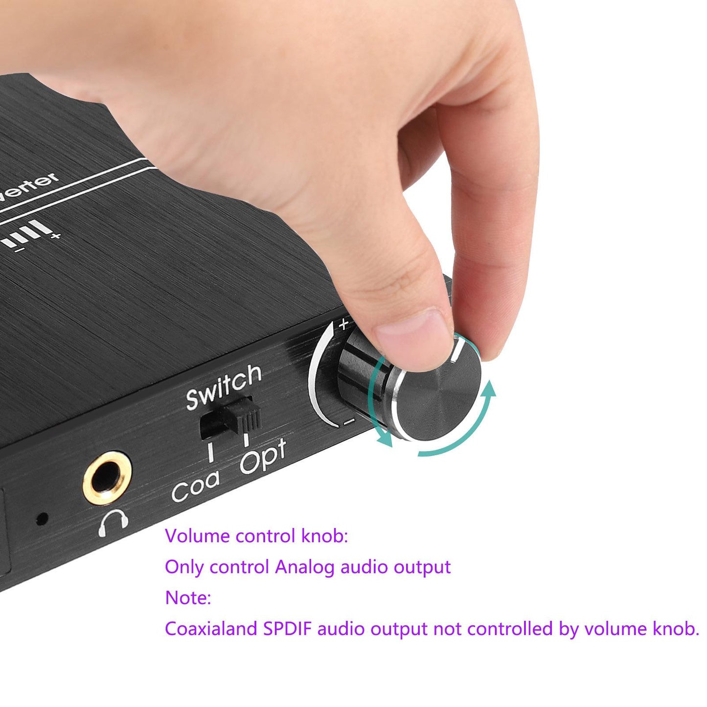 192KHz Digital to Analog Audio Converter Aluminum Alloy for Monitors