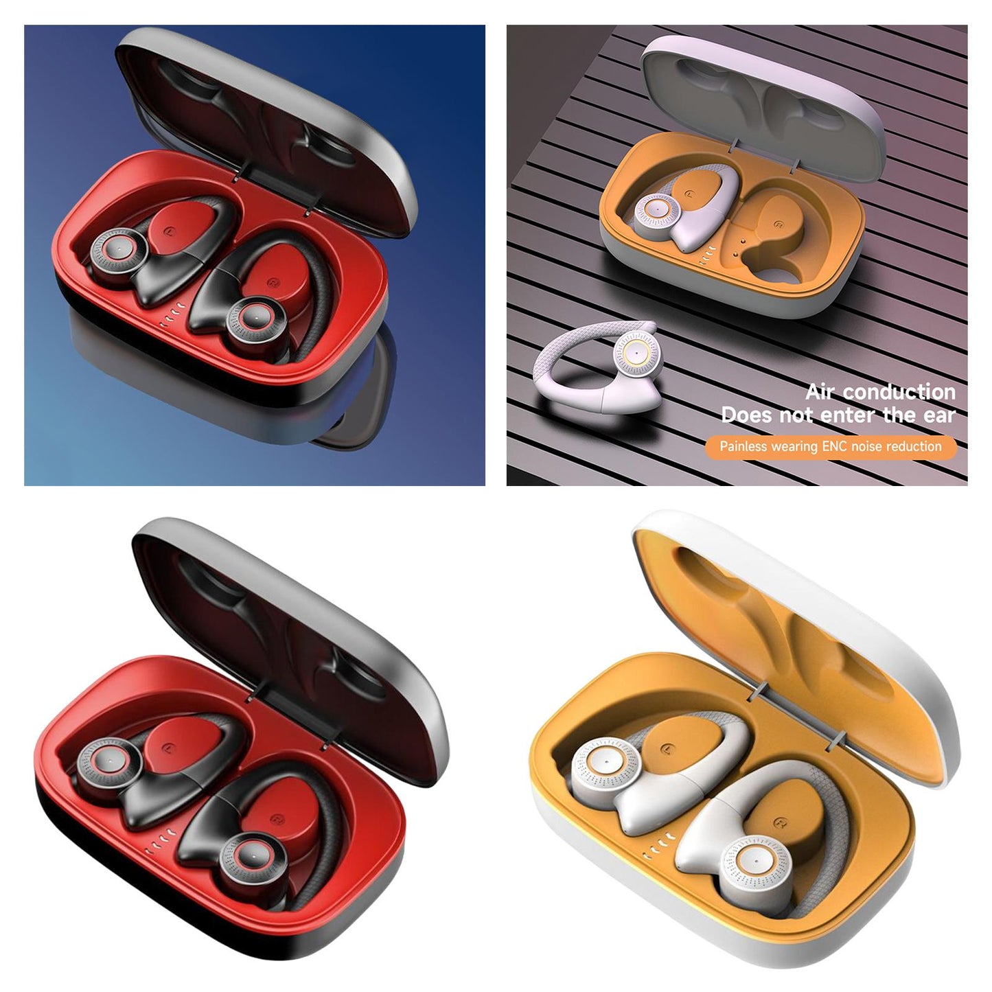 Wireless Earbuds with Case for Games Sports Exercise Black