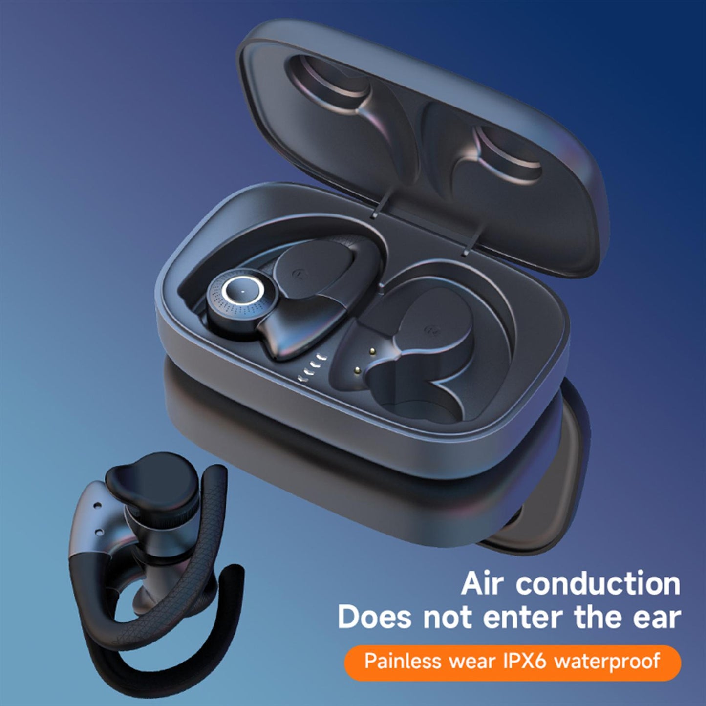 Wireless Earbuds with Case for Games Sports Exercise Black