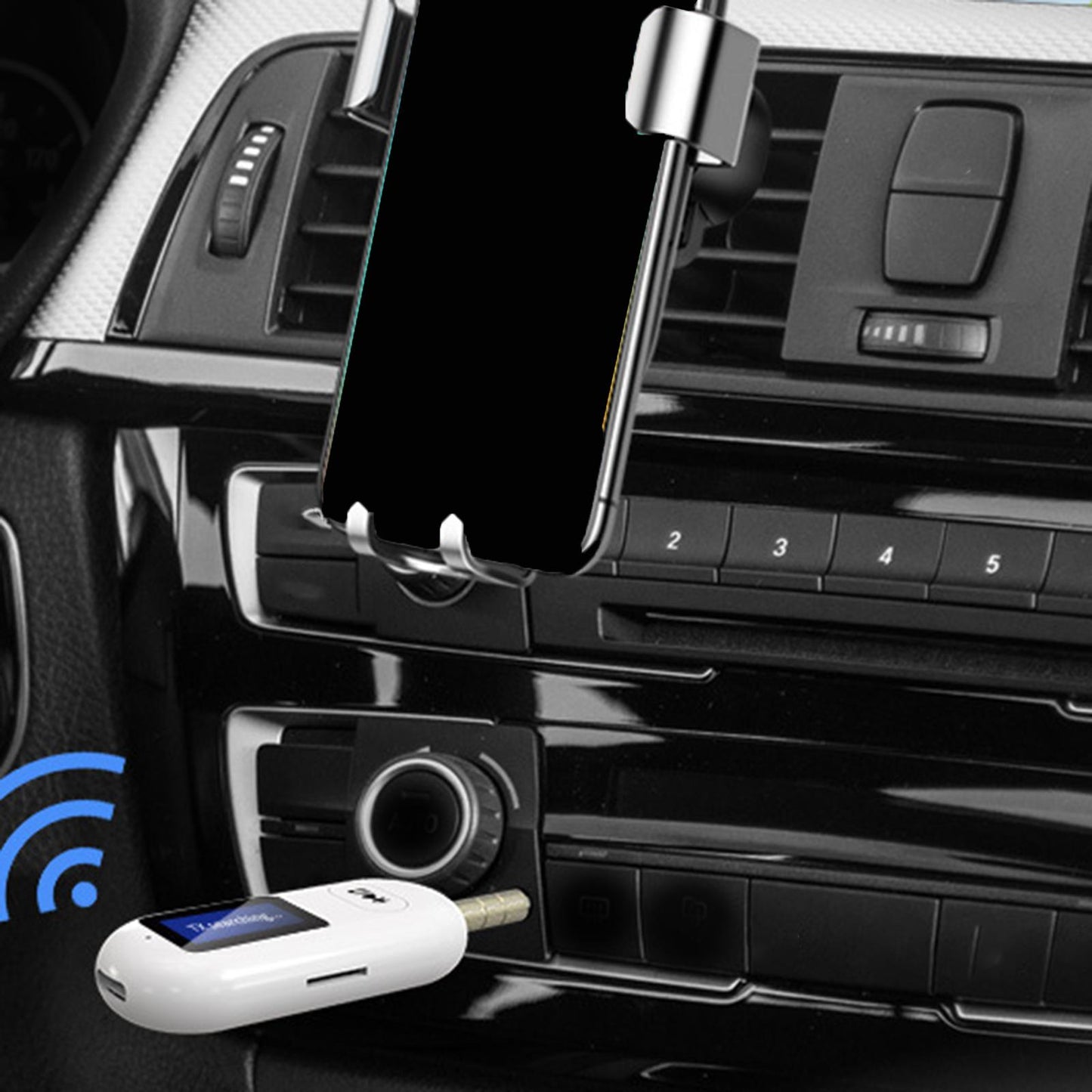 Audio Receiver Transmitter with 3.5mm AUX Port for Headset