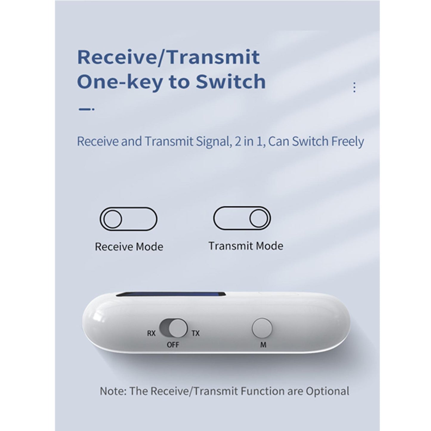 Audio Receiver Transmitter with 3.5mm AUX Port for Headset