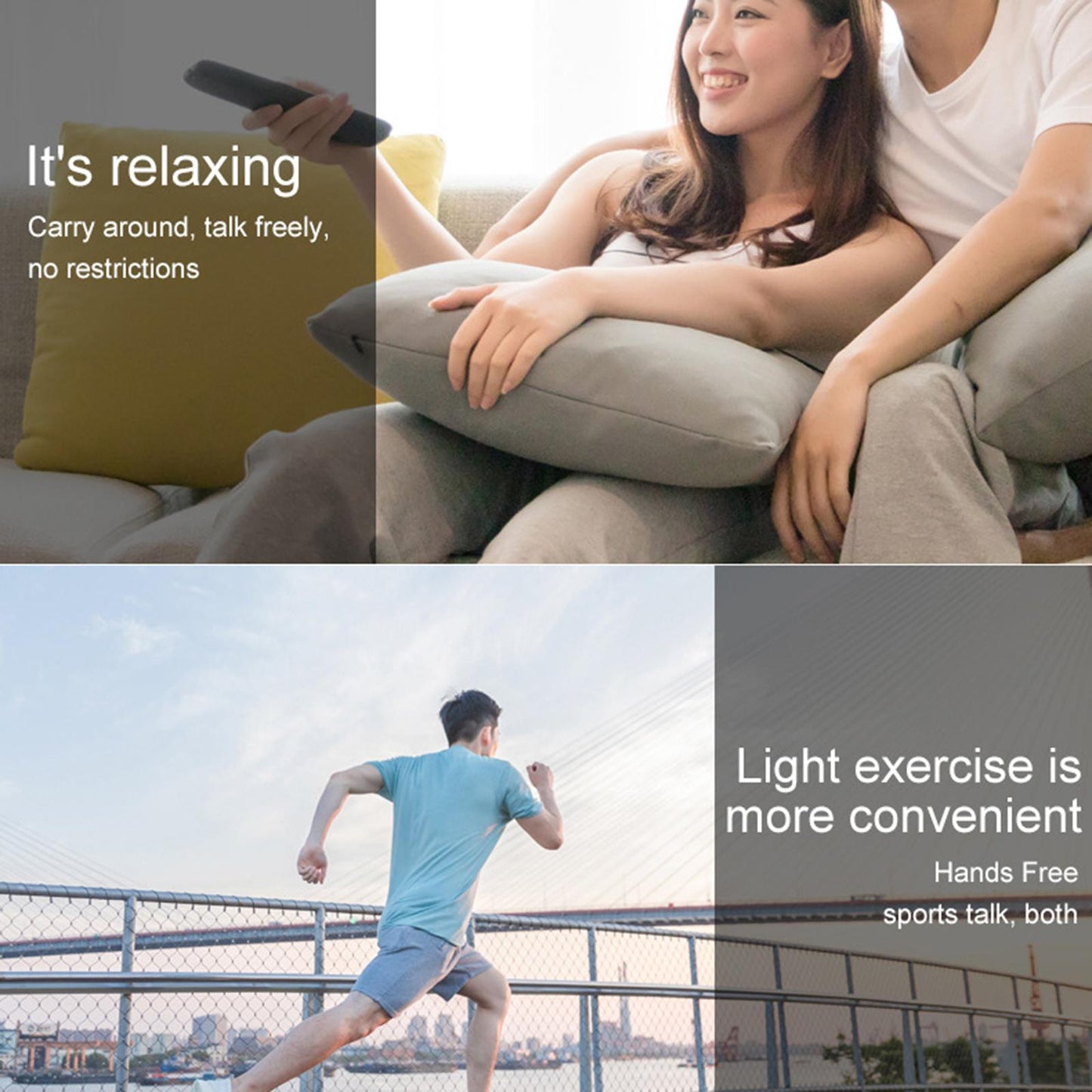 collar Earphone in Ear Lightweight Vibration for Running Sport Gifts Red