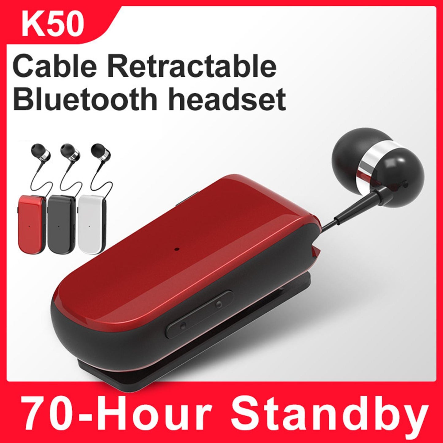 collar Earphone in Ear Lightweight Vibration for Running Sport Gifts Red