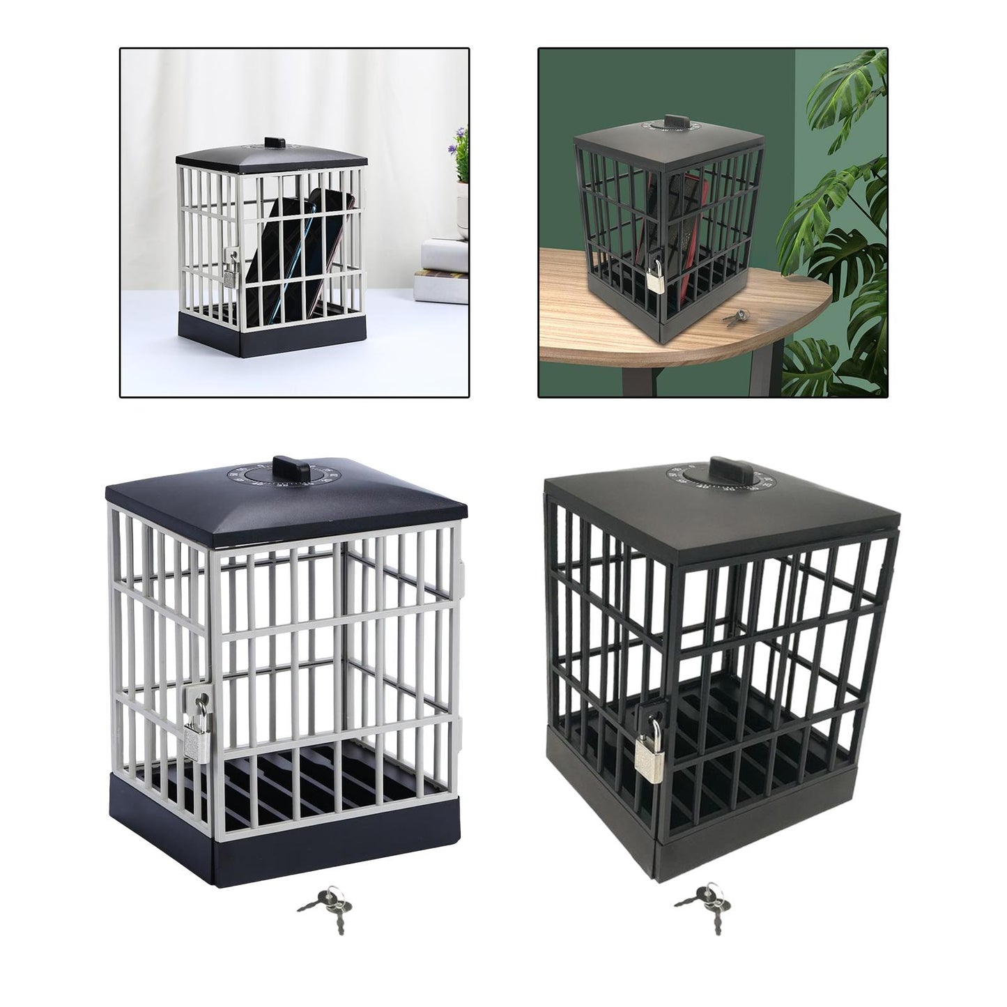 Smartphone Lock Box with Phone Jail Prison for Office Party Black Gray