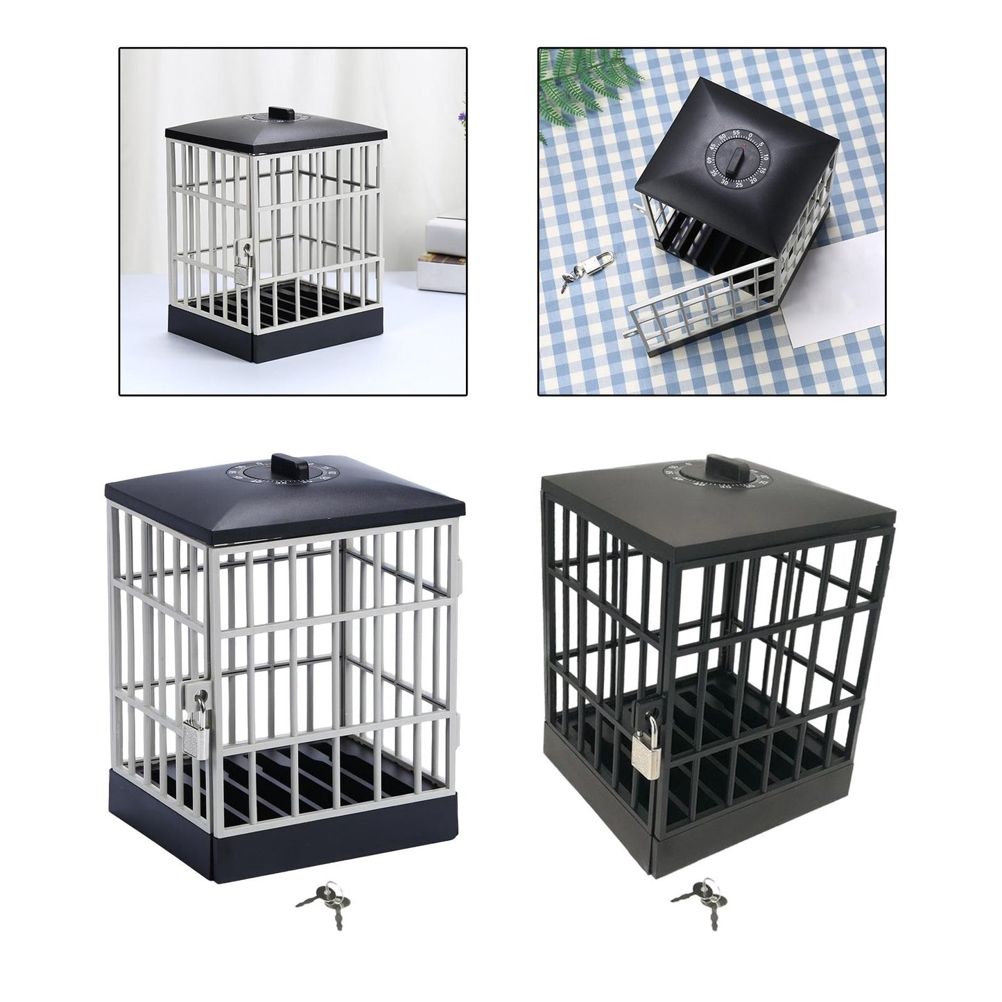 Smartphone Lock Box with Phone Jail Prison for Office Party Black Gray