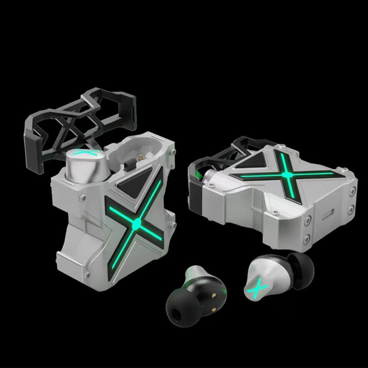 Portable Wireless BT Gaming Earphones Auto Pairing for Business Home Black