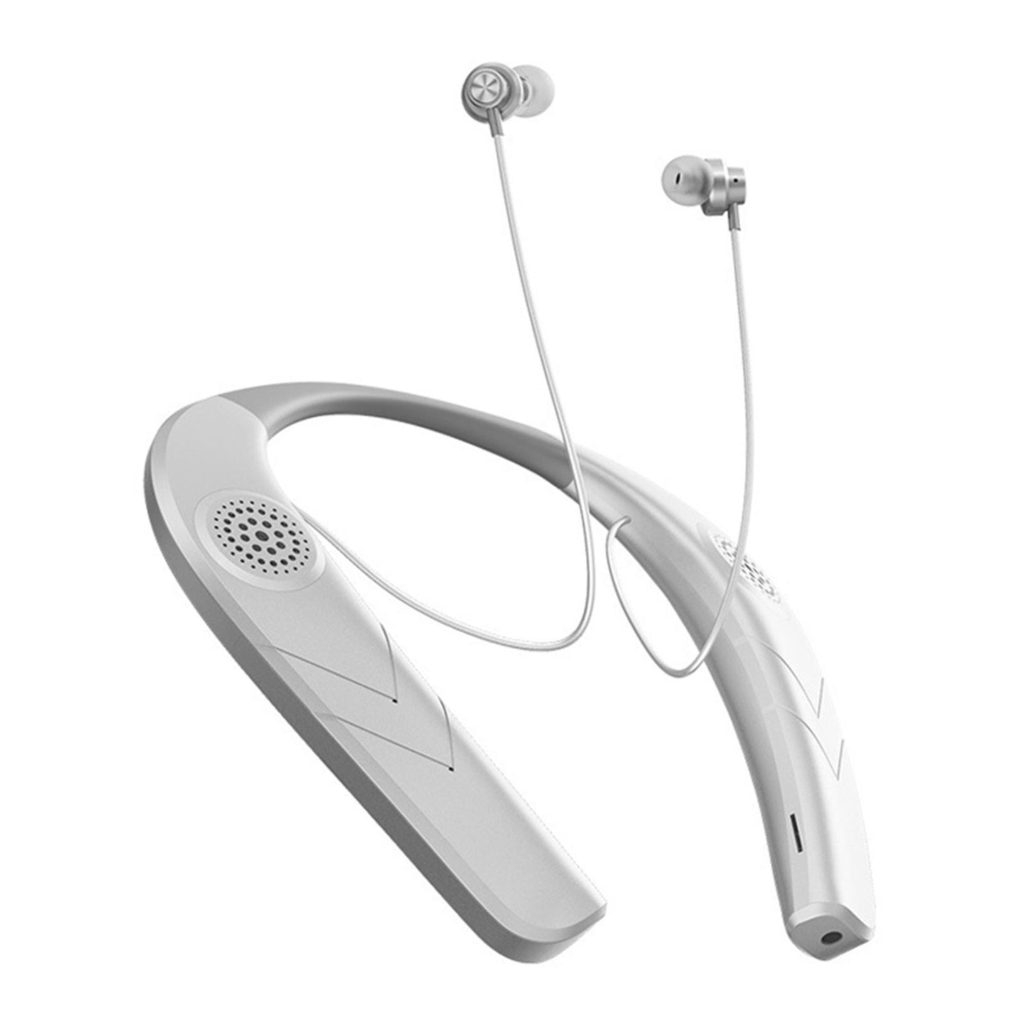 Sports Neckband Headphones Headset Earphones in Ear Stereo Sound Silver