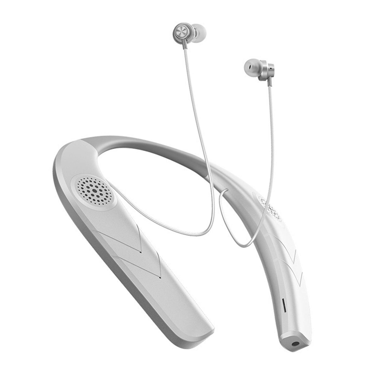 Sports Neckband Headphones Headset Earphones in Ear Stereo Sound Silver