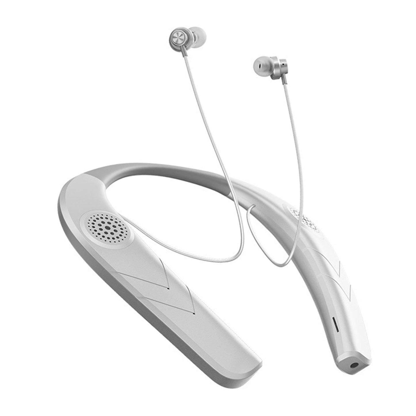 Sports Neckband Headphones Headset Earphones in Ear Stereo Sound Silver