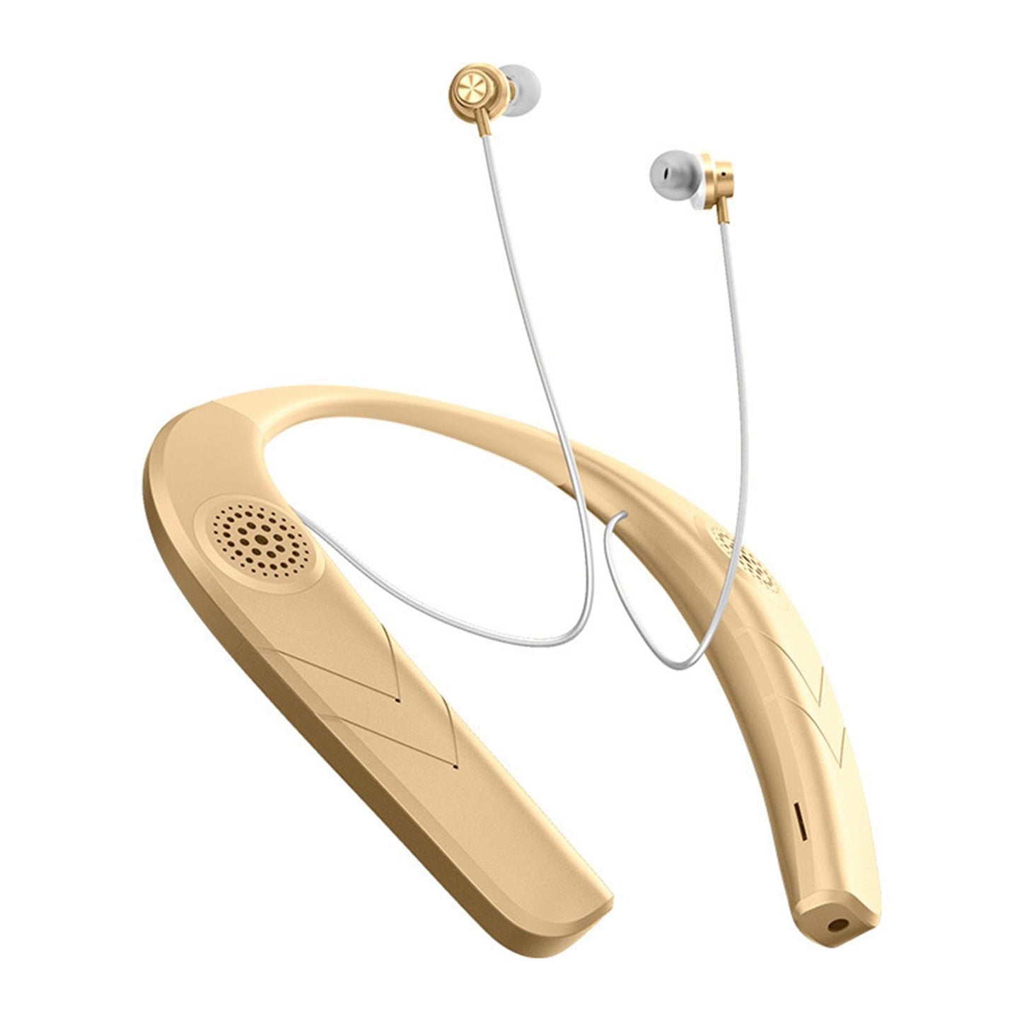 Sports Neckband Headphones Headset Earphones in Ear Stereo Sound Golden
