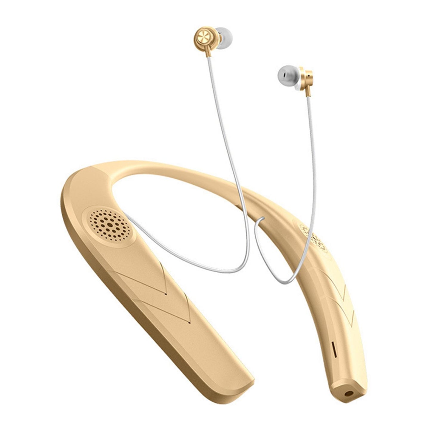 Sports Neckband Headphones Headset Earphones in Ear Stereo Sound Golden
