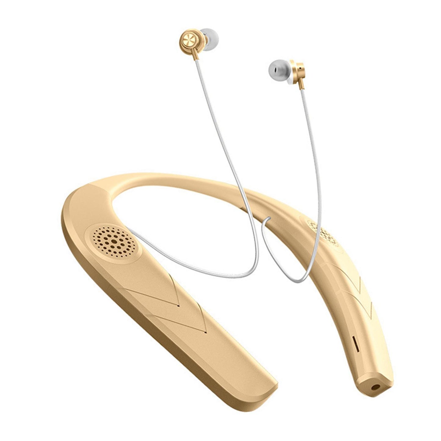 Sports Neckband Headphones Headset Earphones in Ear Stereo Sound Golden