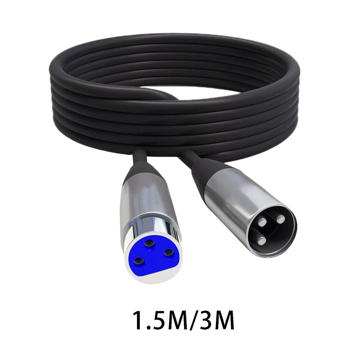 XLR Microphone Cable Black Microphone Extension Cable for Microphone Cord 1.5m