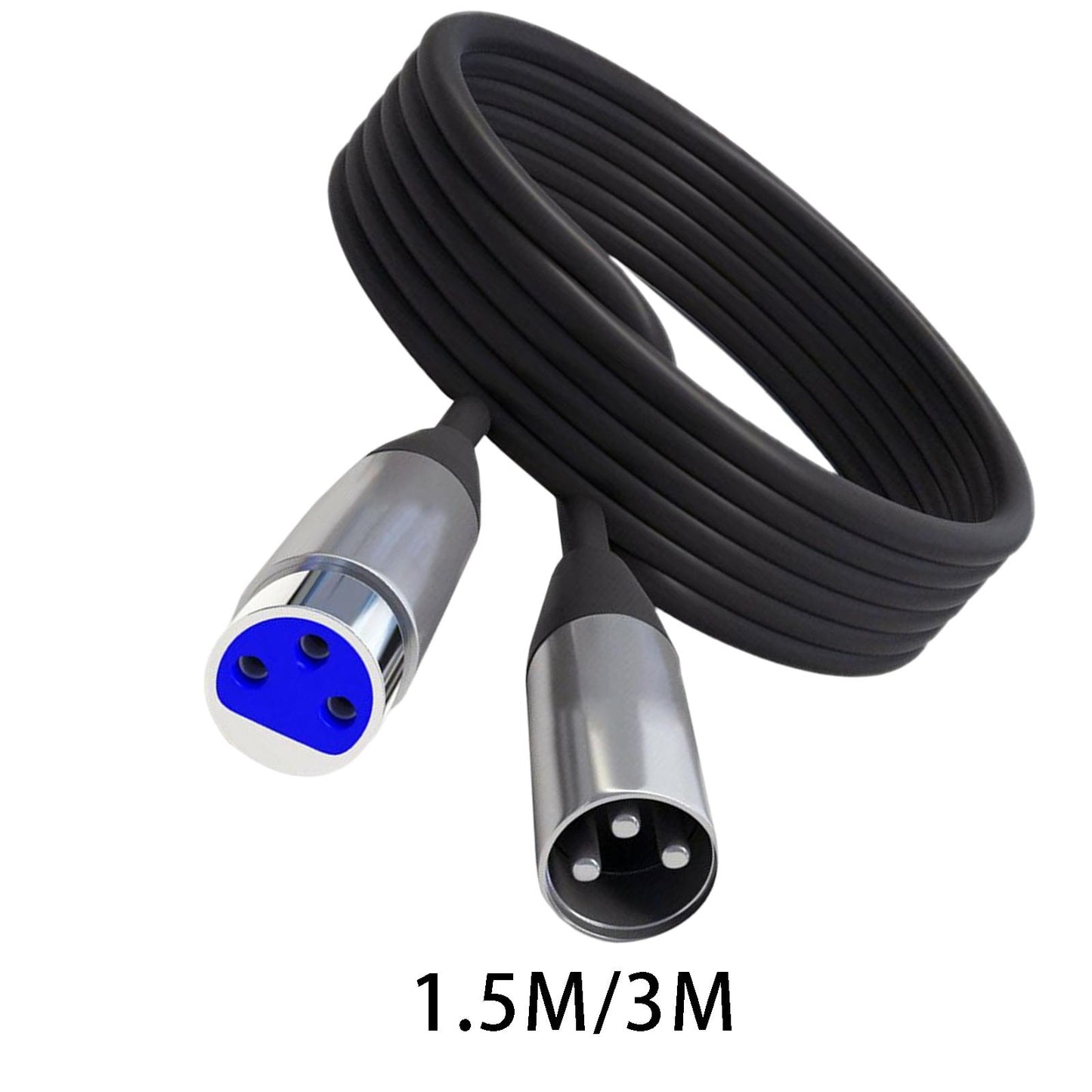 XLR Microphone Cable Black Microphone Extension Cable for Microphone Cord 1.5m