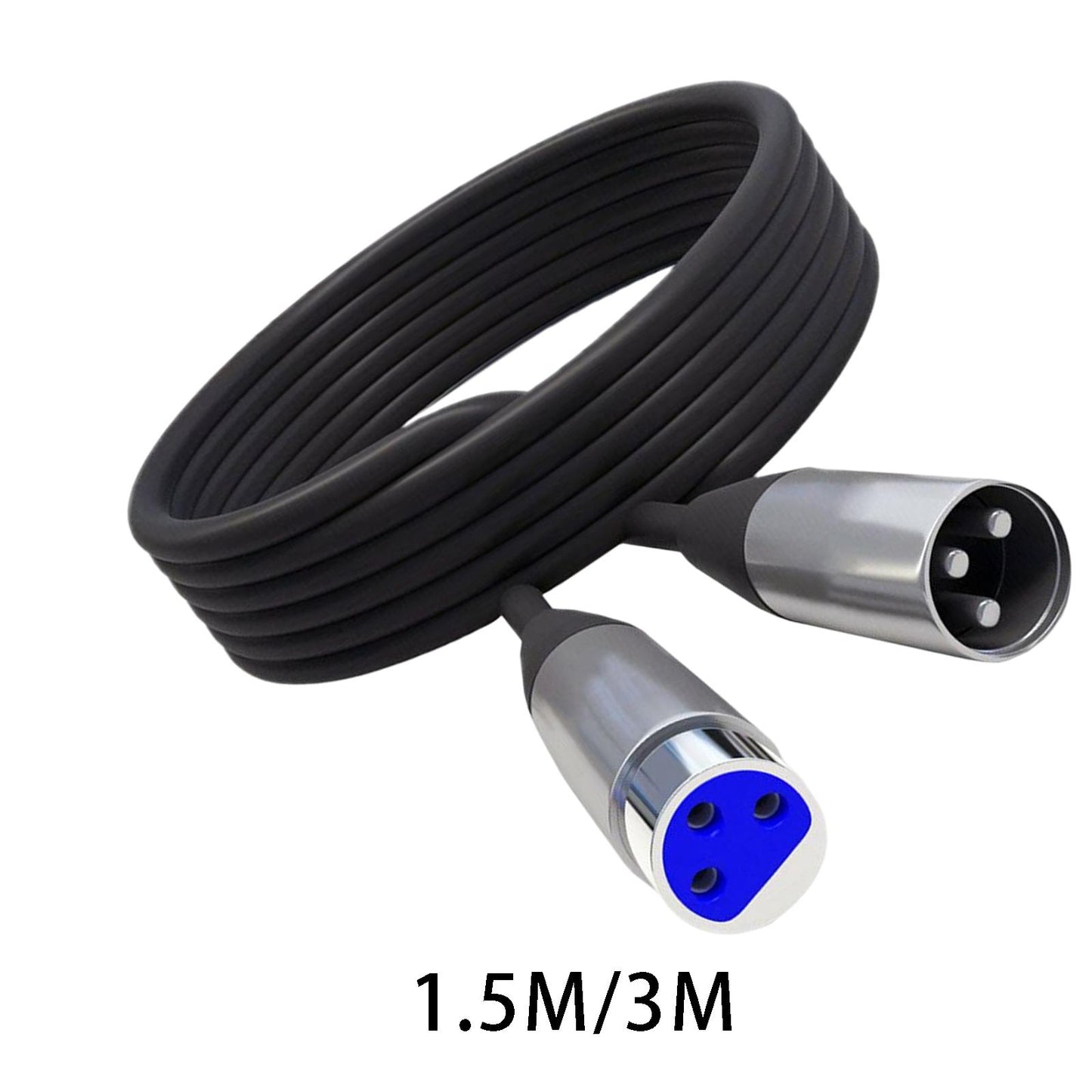 XLR Microphone Cable Black Microphone Extension Cable for Microphone Cord 1.5m