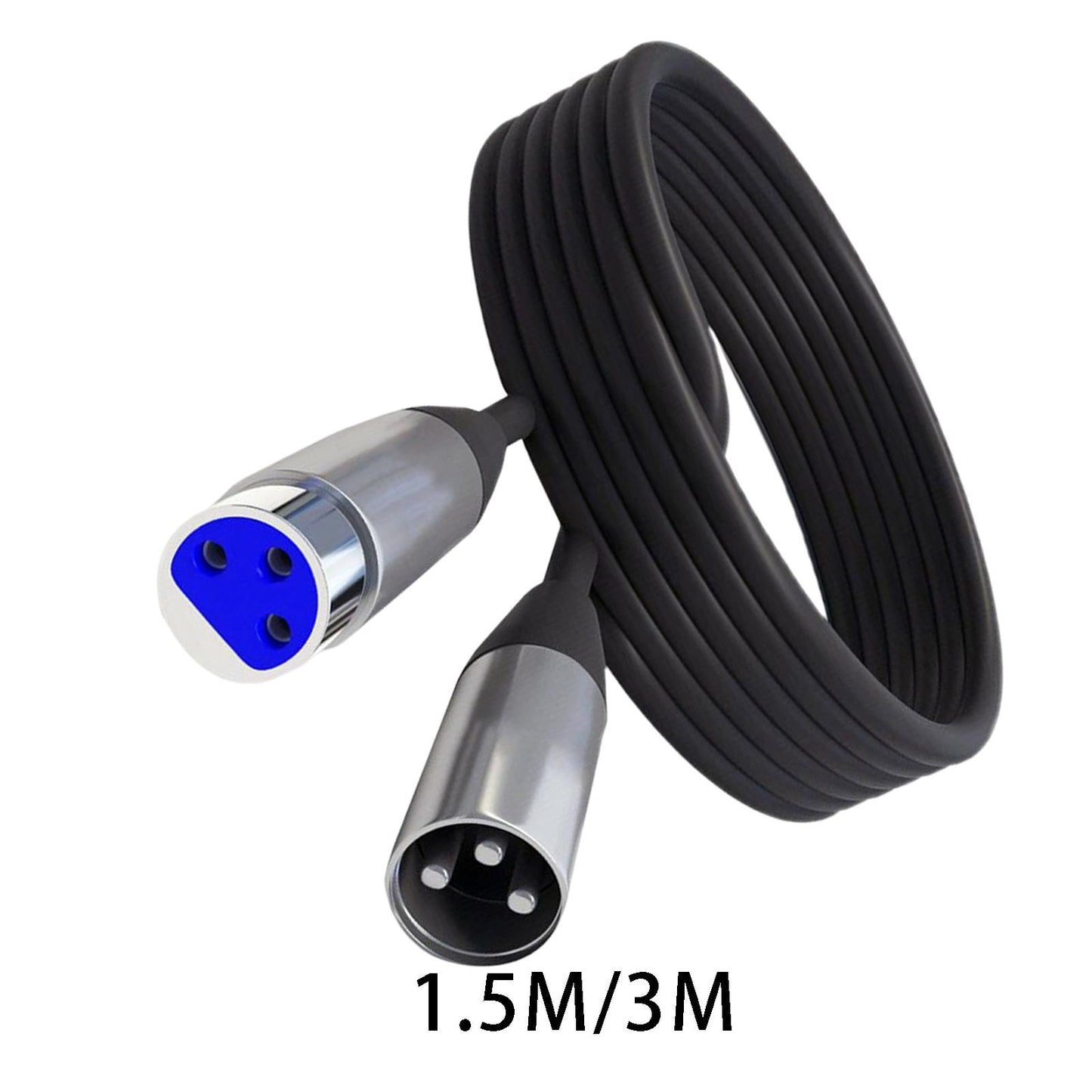 XLR Microphone Cable Black Microphone Extension Cable for Microphone Cord 1.5m