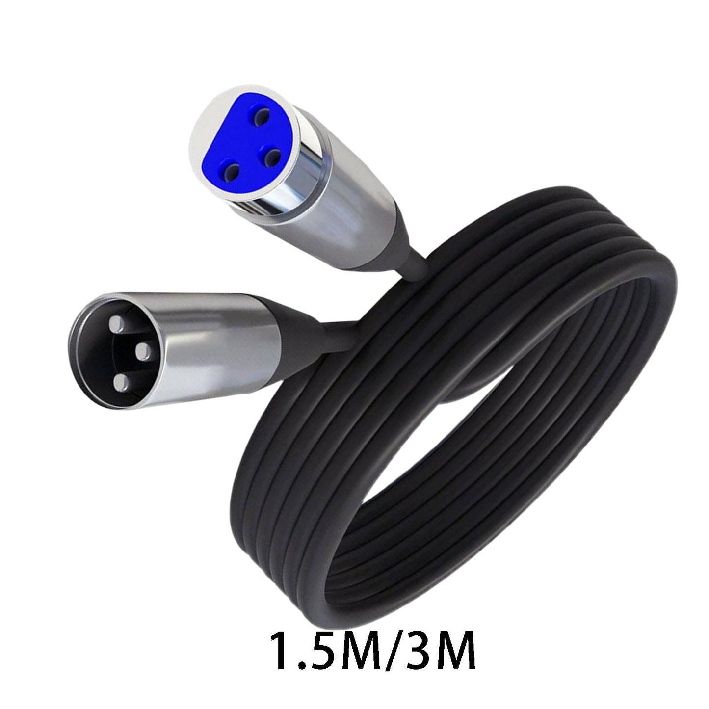 XLR Microphone Cable Black Microphone Extension Cable for Microphone Cord 1.5m