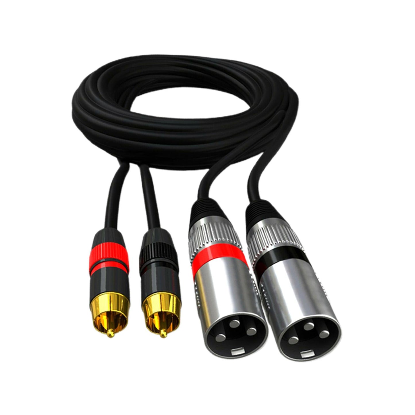 Dual RCA Male to Dual XLR Male Cable Splitter for Studio Monitor Amplifier 1.5m