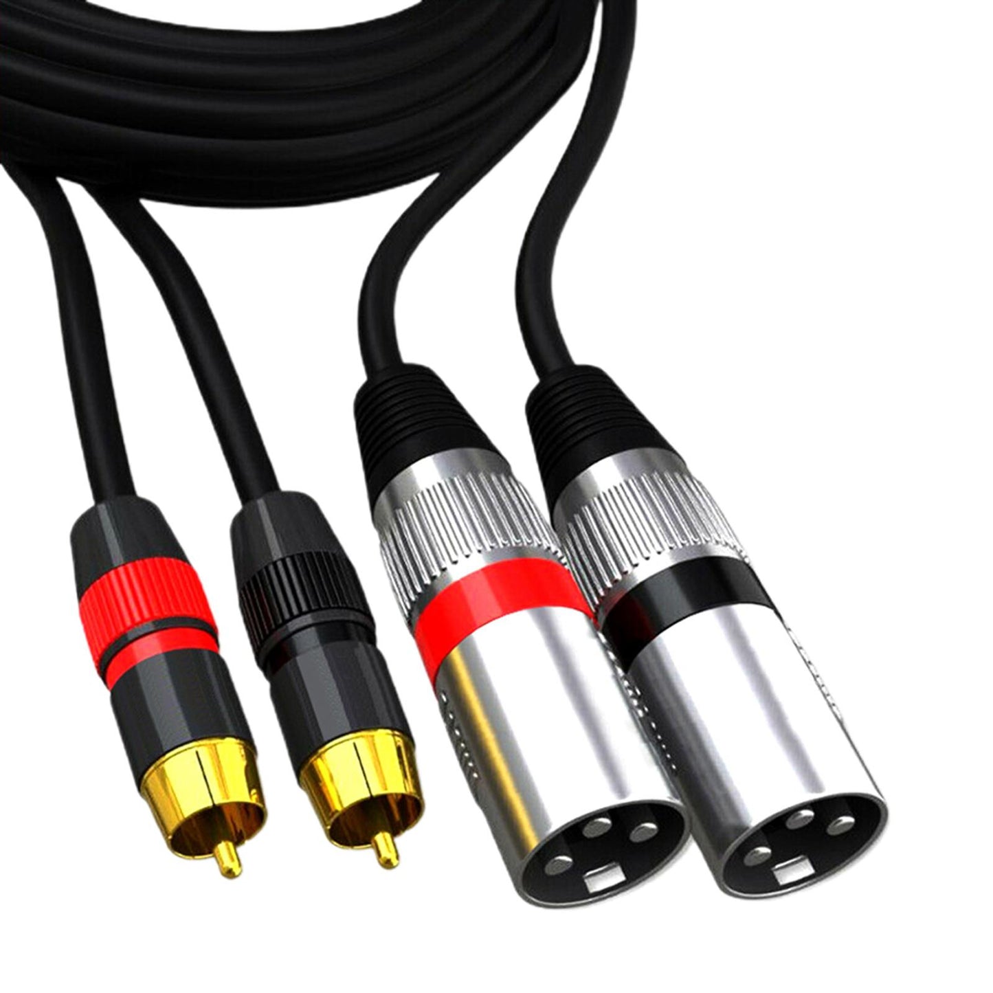 Dual RCA Male to Dual XLR Male Cable Splitter for Studio Monitor Amplifier 1.5m