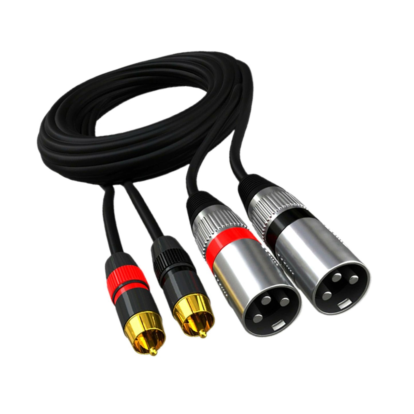 Dual RCA Male to Dual XLR Male Cable Splitter for Studio Monitor Amplifier 1.5m