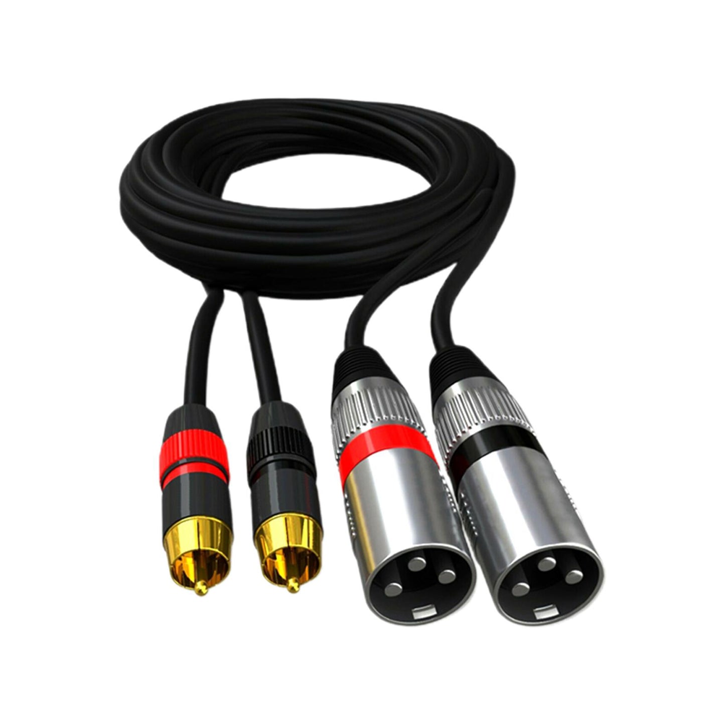 Dual RCA Male to Dual XLR Male Cable Splitter for Studio Monitor Amplifier 1.5m