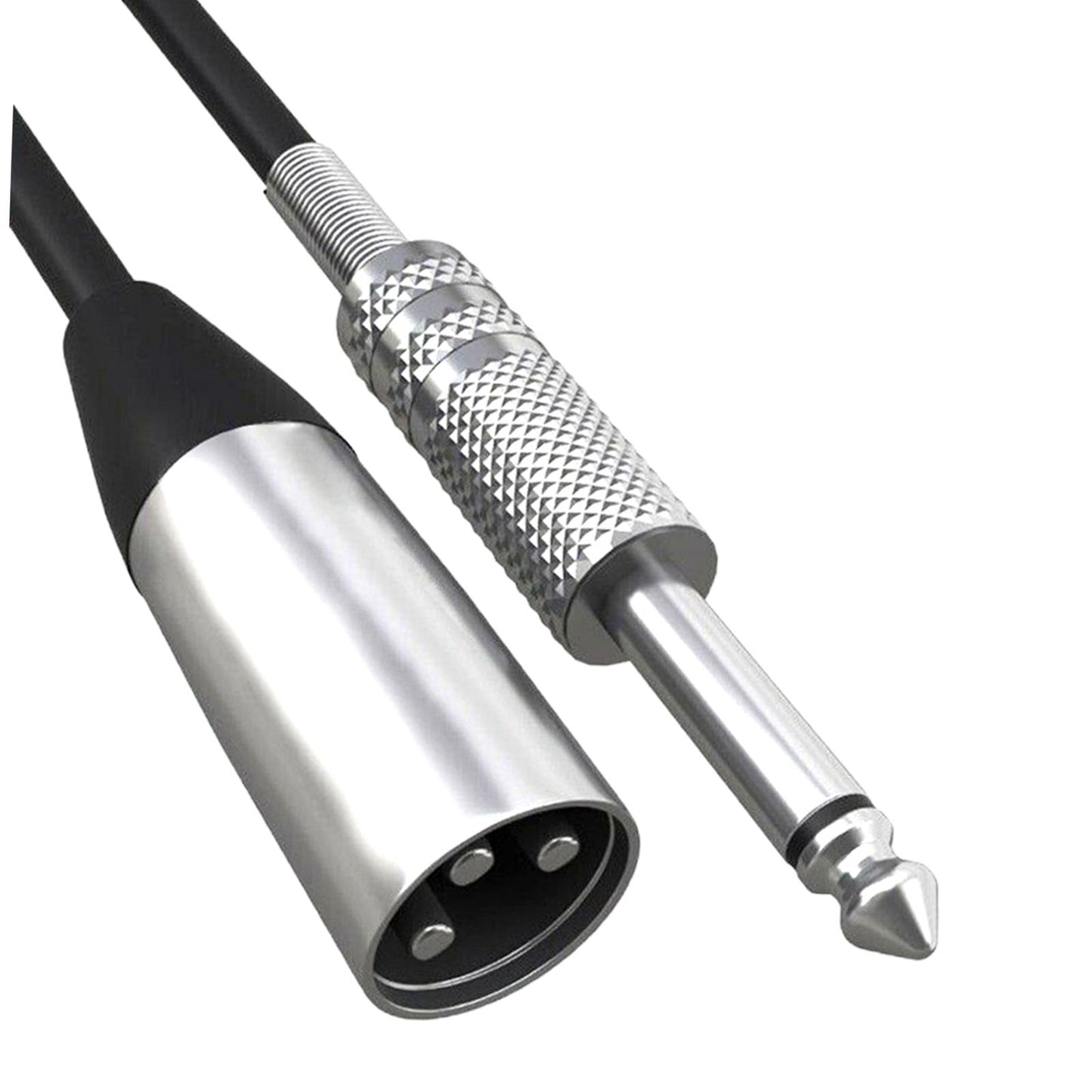 Mono Male (1/4 inch) 6.35mm to XLR Male Plug Cable Shielded Audio 3m