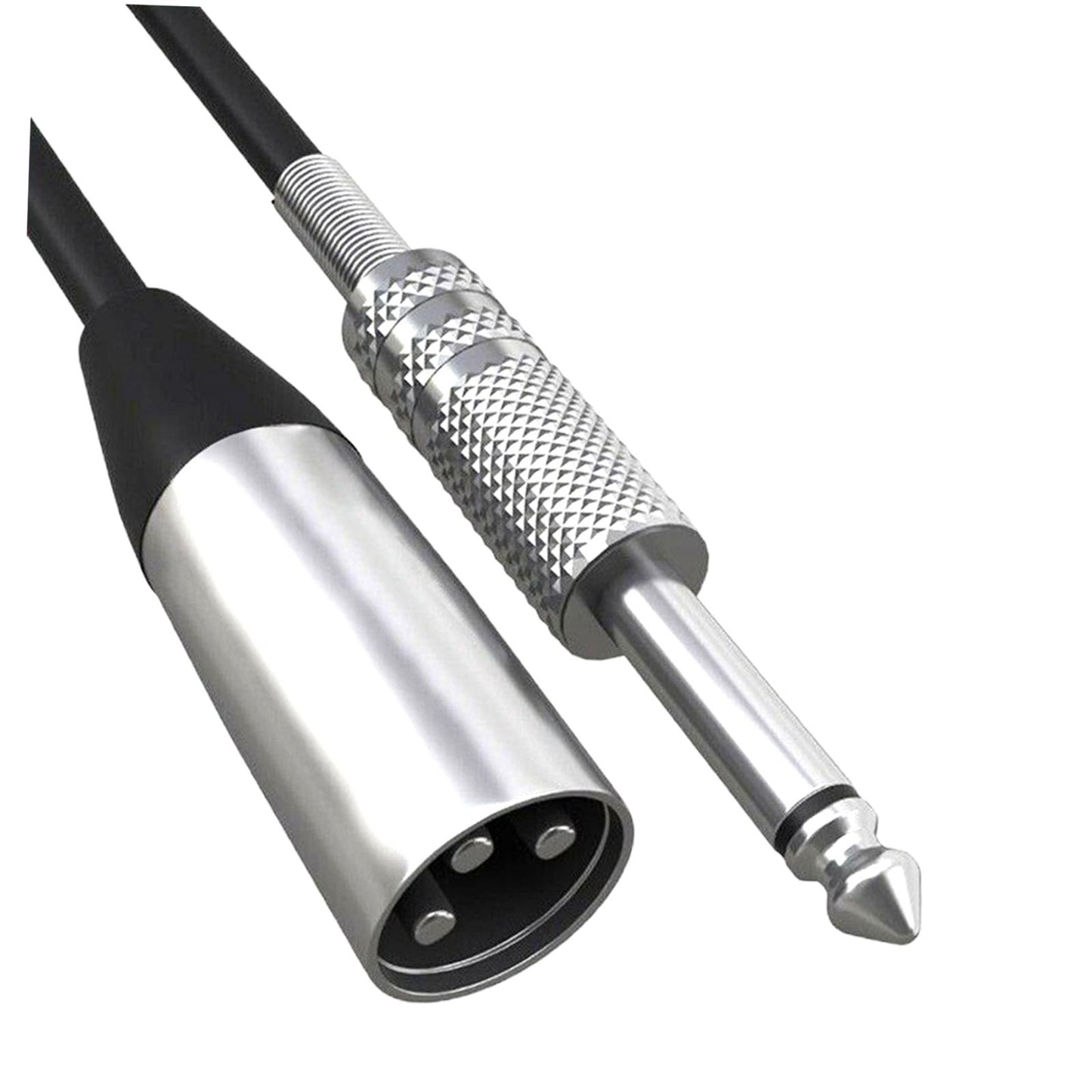 Mono Male (1/4 inch) 6.35mm to XLR Male Plug Cable Shielded Audio 3m