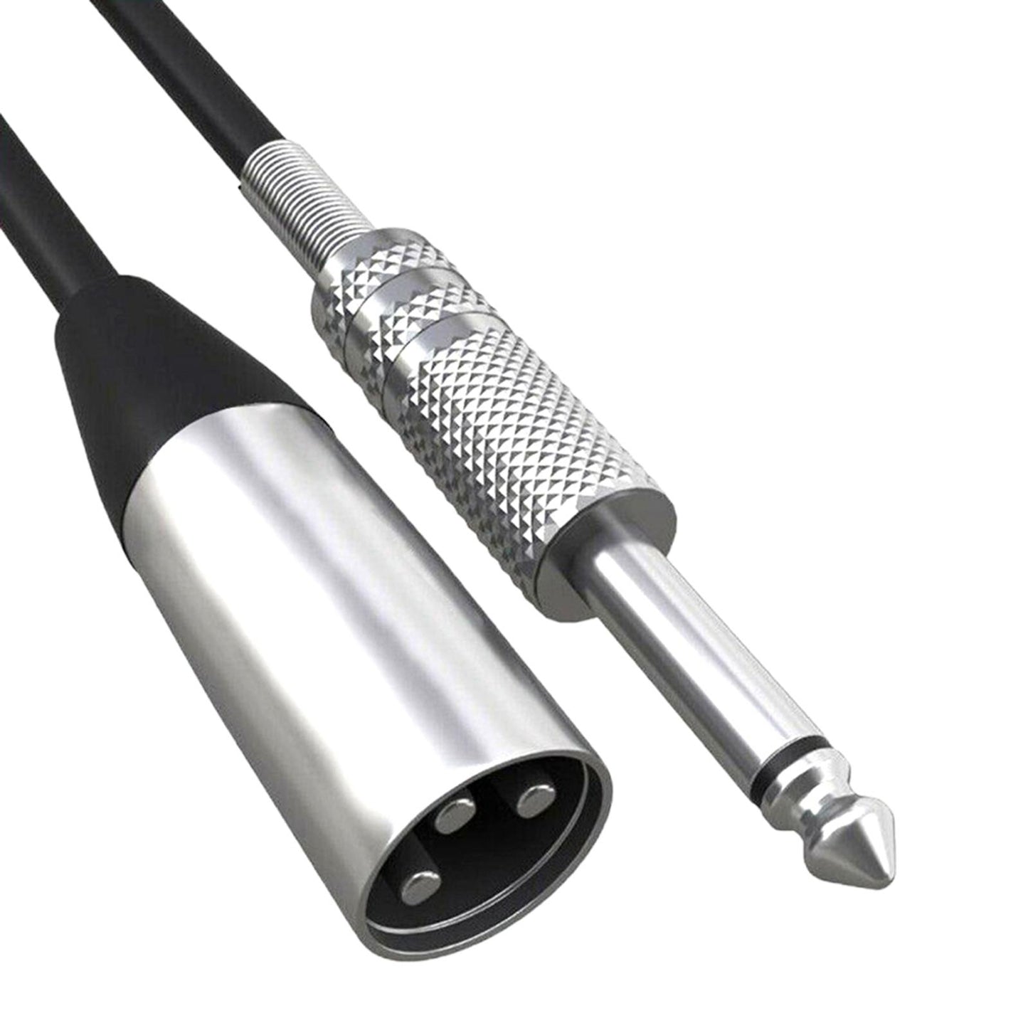 Mono Male (1/4 inch) 6.35mm to XLR Male Plug Cable Shielded Audio 3m