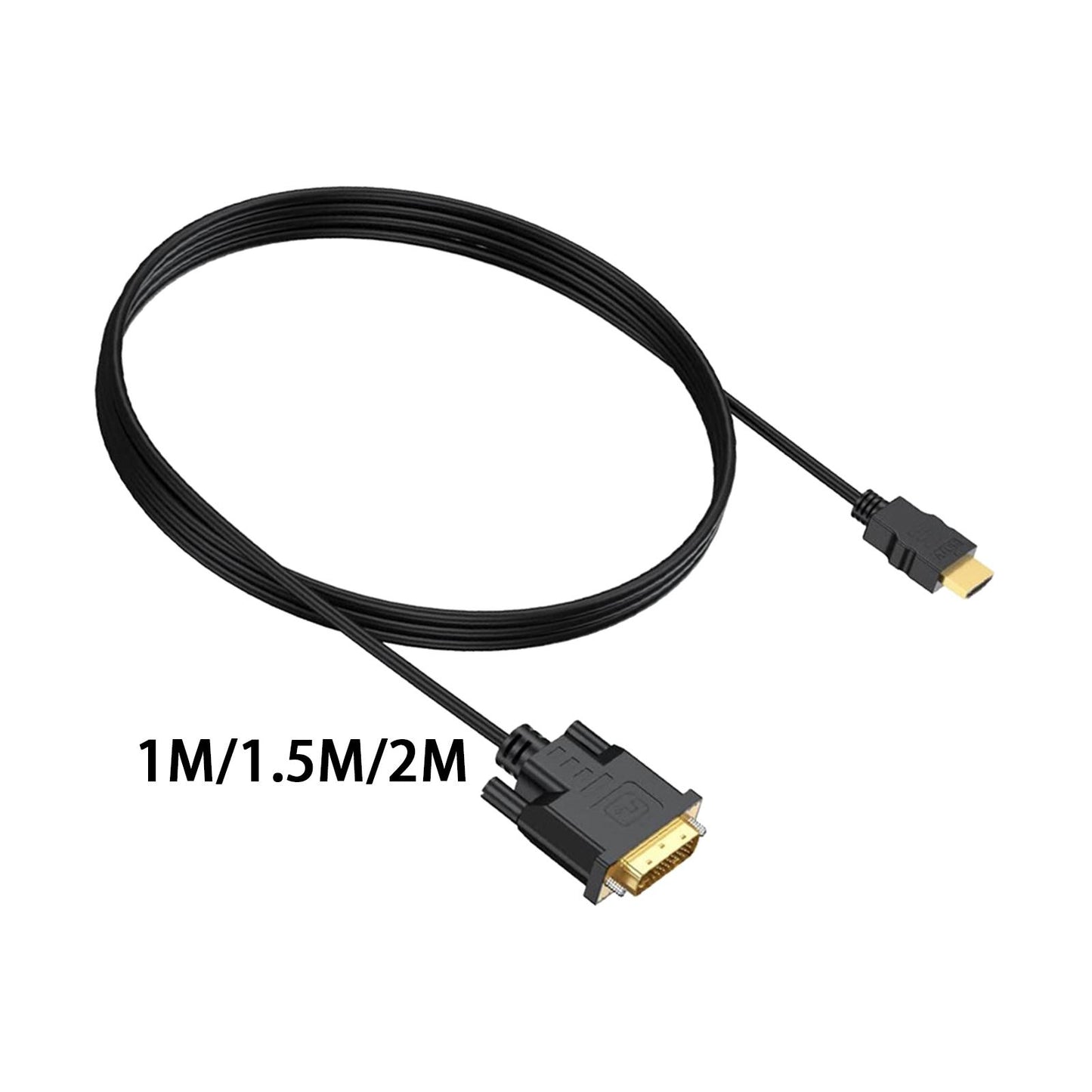 DVI to HDMI Adapter Cable HDMI Male to Dvi-D Male for Desktops TV Monitors 1m