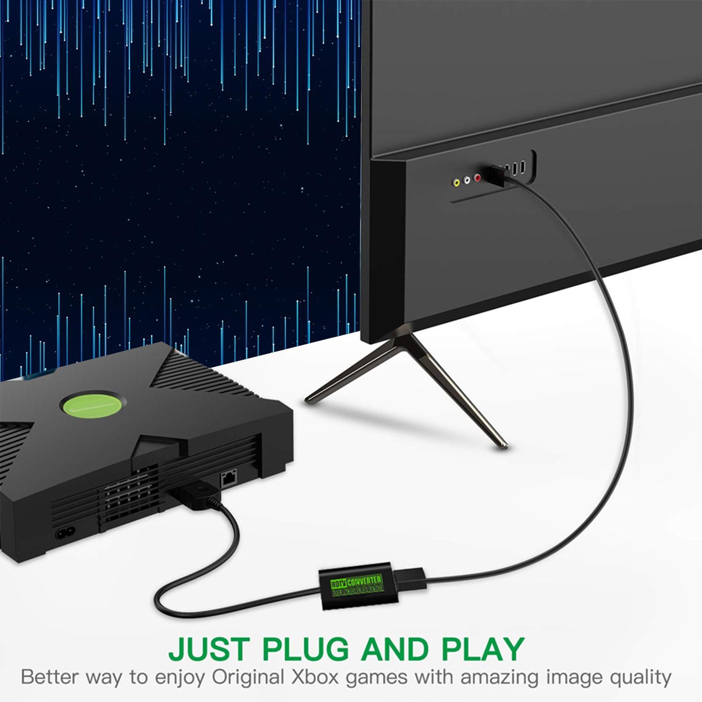 Xbox to HDMI Adapter Converter Short Cable Portable for Monitor Projector